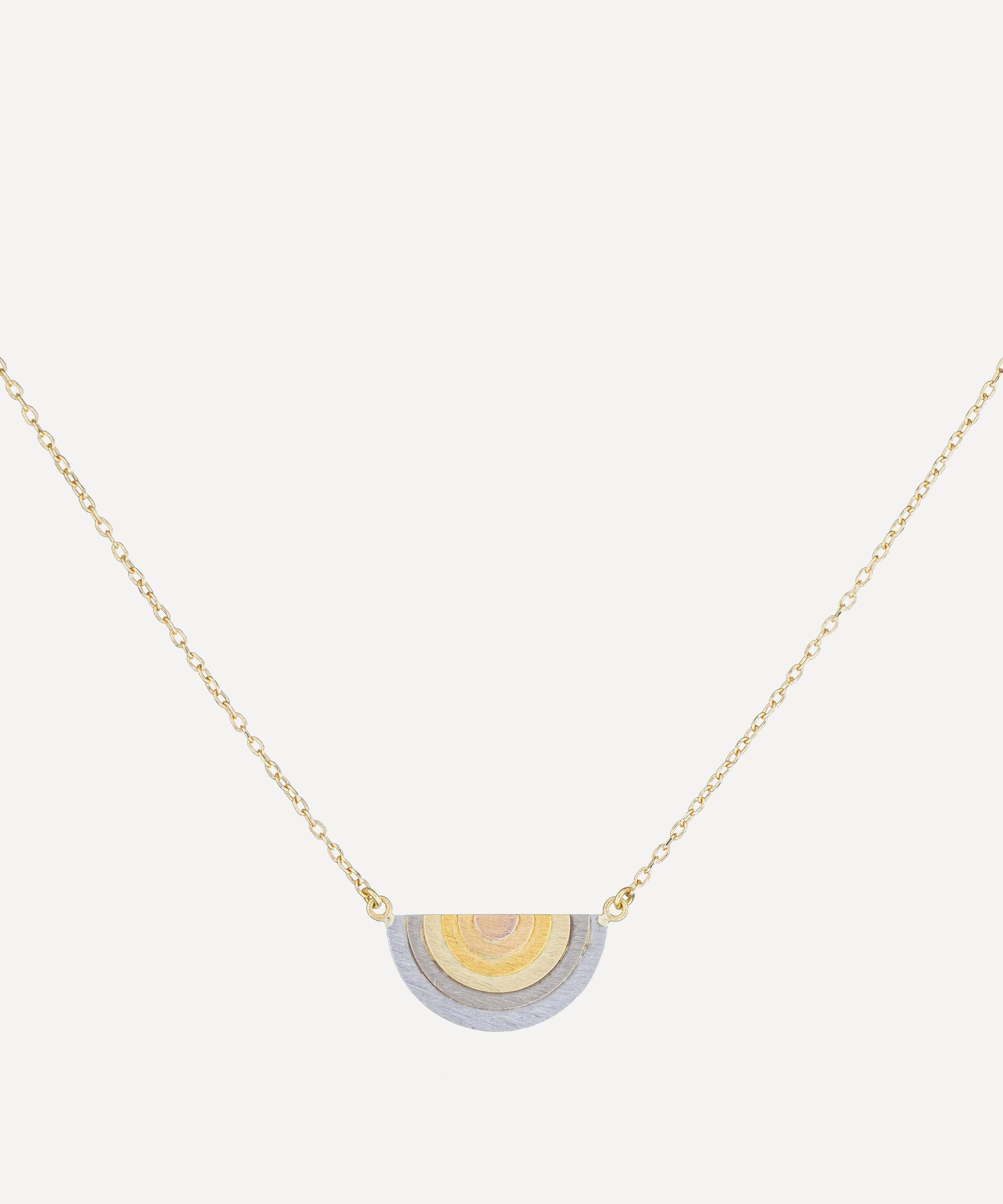 SIA TAYLOR SIA TAYLOR 18CT-24CT GOLD SUN HALO PENDANT NECKLACE 