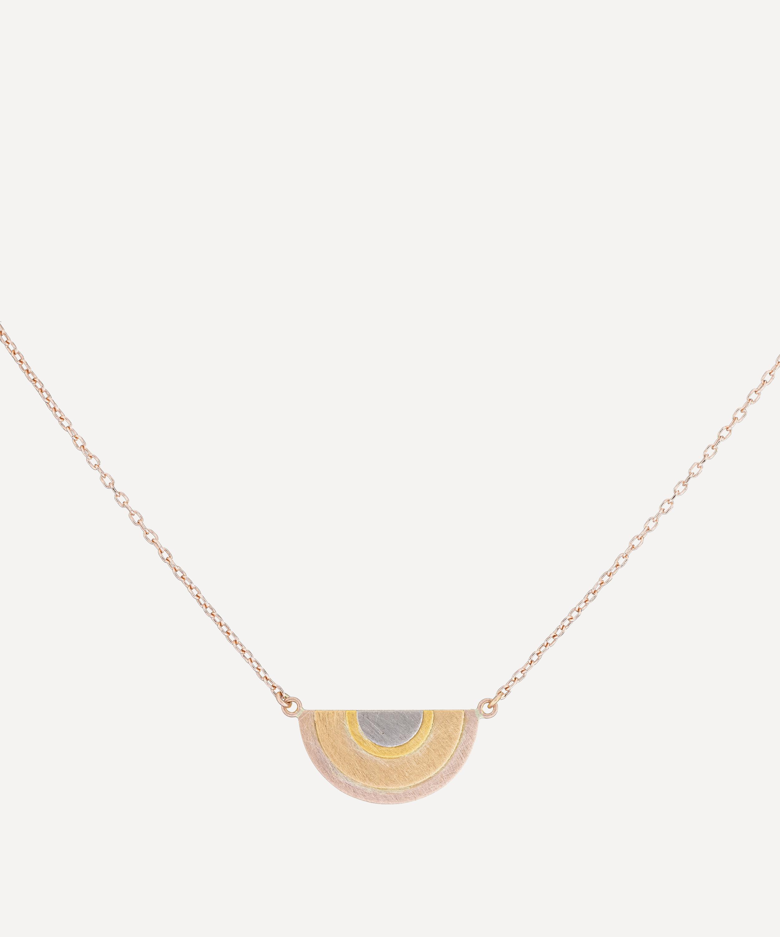 SIA TAYLOR SIA TAYLOR 18CT-24CT GOLD SUN HALO PENDANT NECKLACE 
