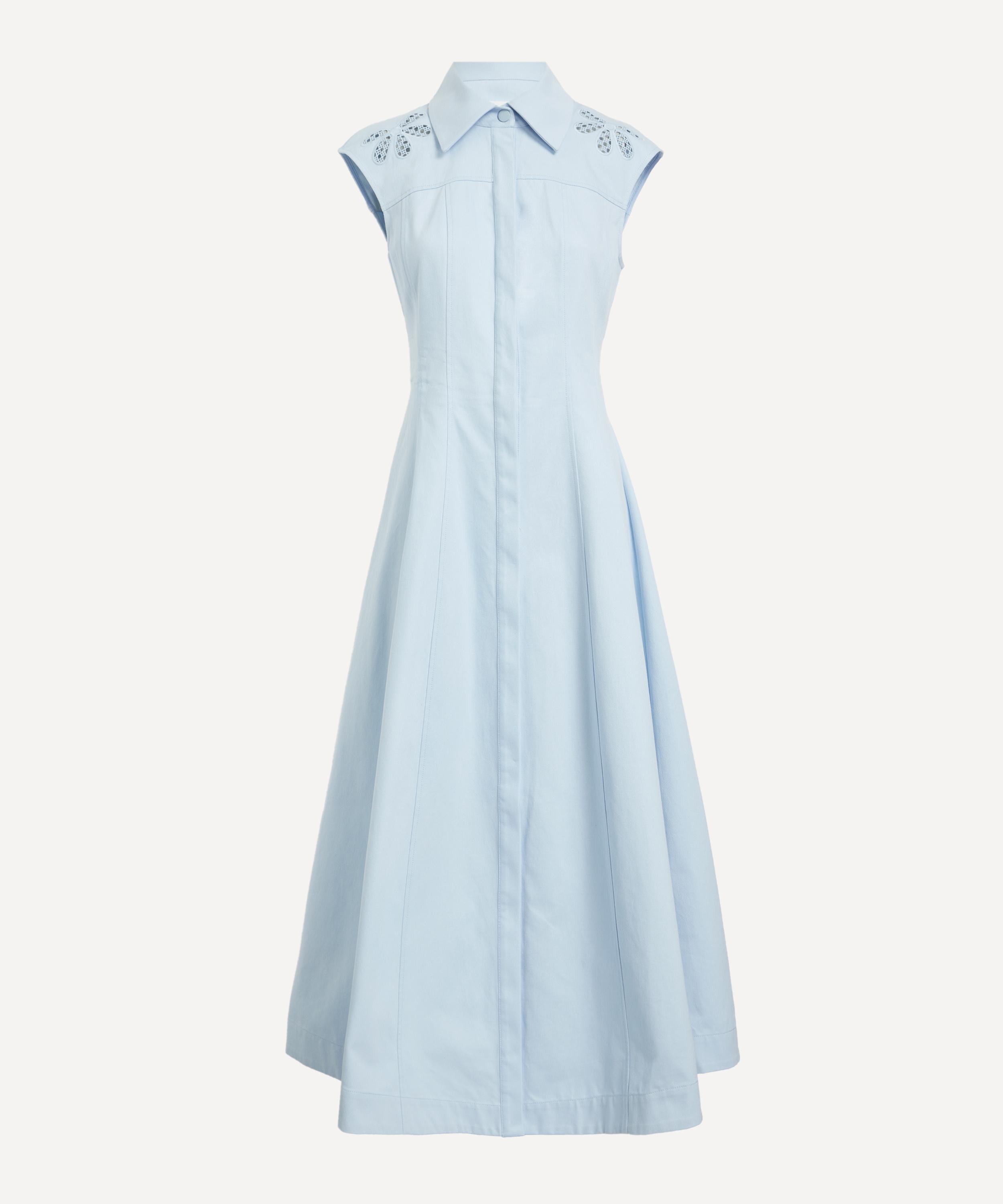 Clea Women's Franca Mist Blue Midi Dress In Blue