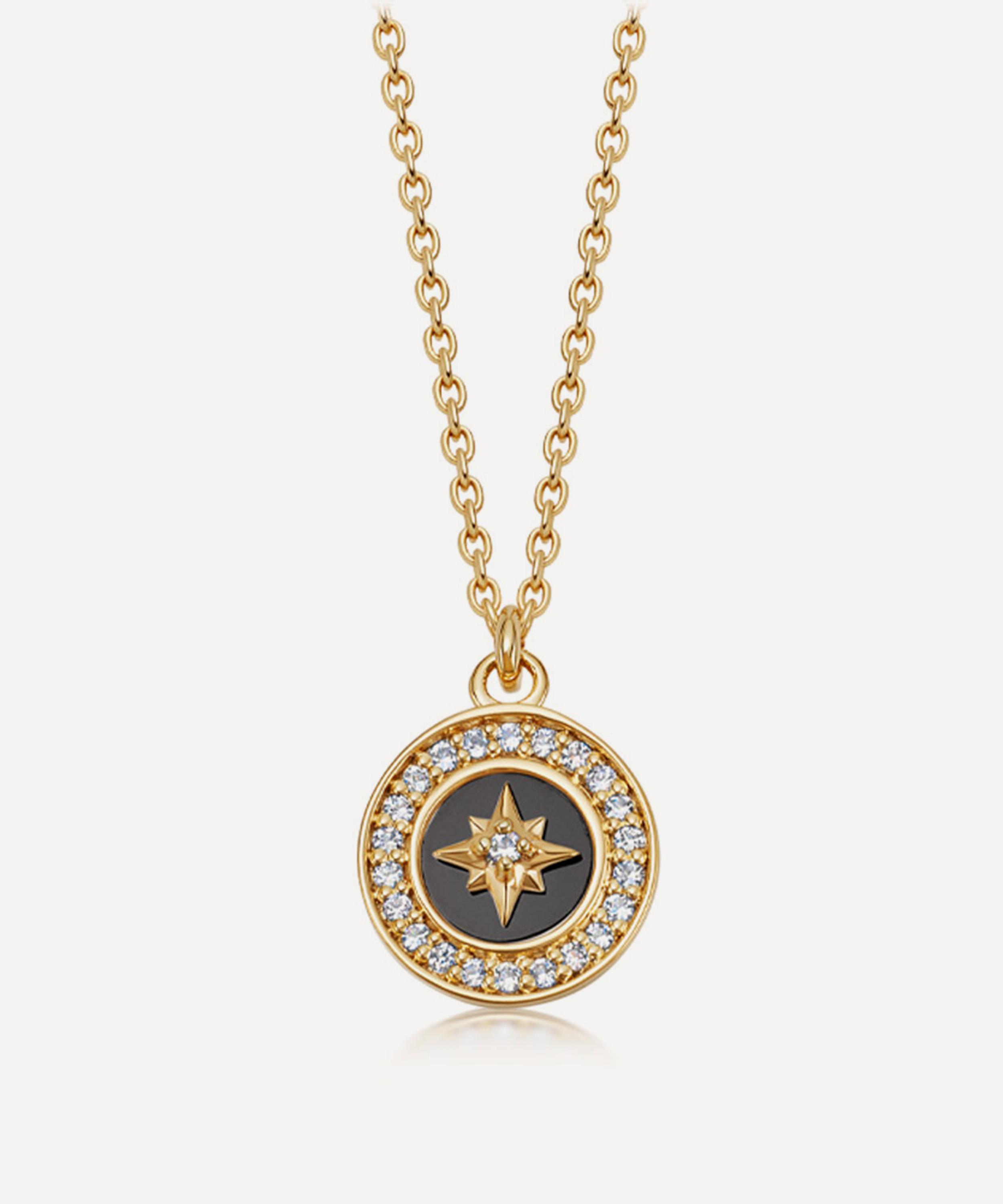 Astley Clarke 18ct Gold Plated Vermeil Silver Polaris Black Onyx Locket Necklace