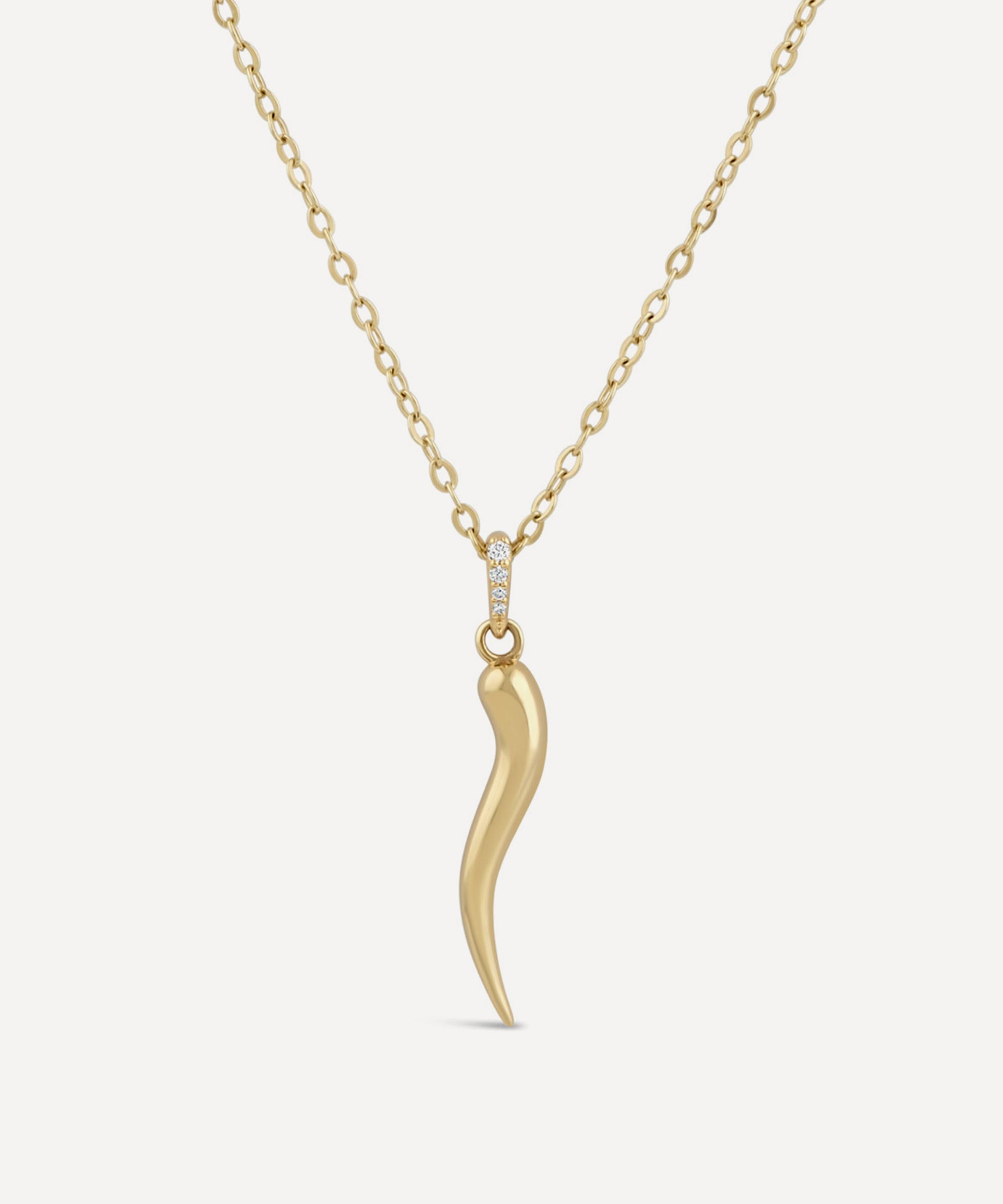 Dinny Hall 9ct Gold Toro Horn Pendant Necklace