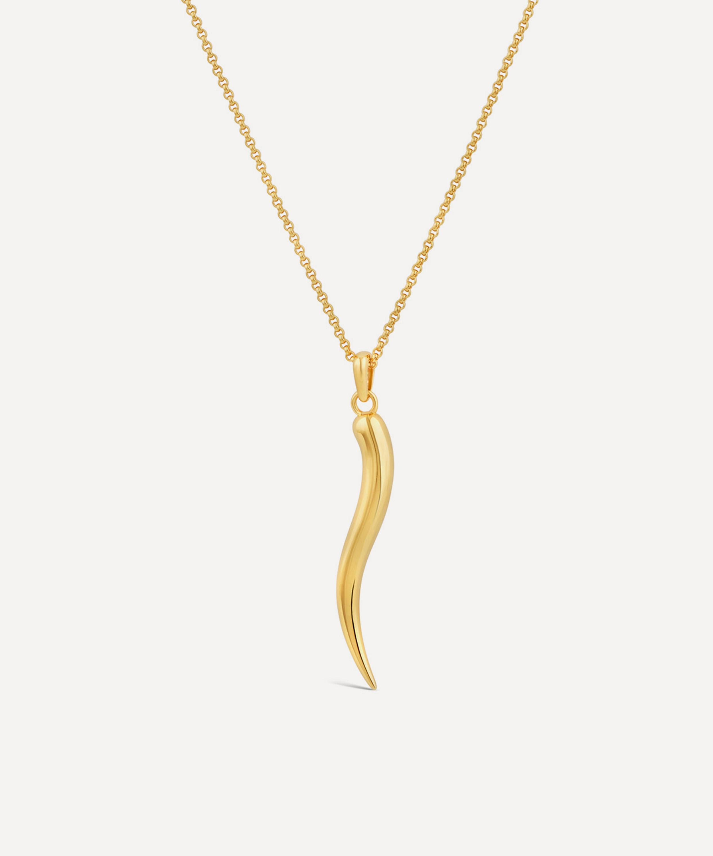 Dinny Hall 22ct Gold-plated Vermeil Silver Toro Horn Pendant Necklace In Gold