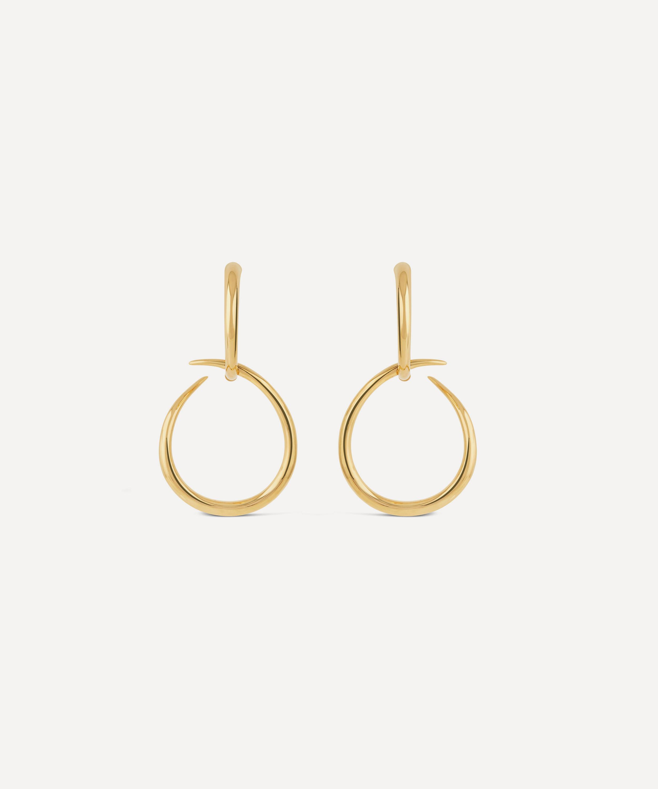 Dinny Hall 22ct Gold-plated Vermeil Silver Large Toro Drop Hoop Earrings