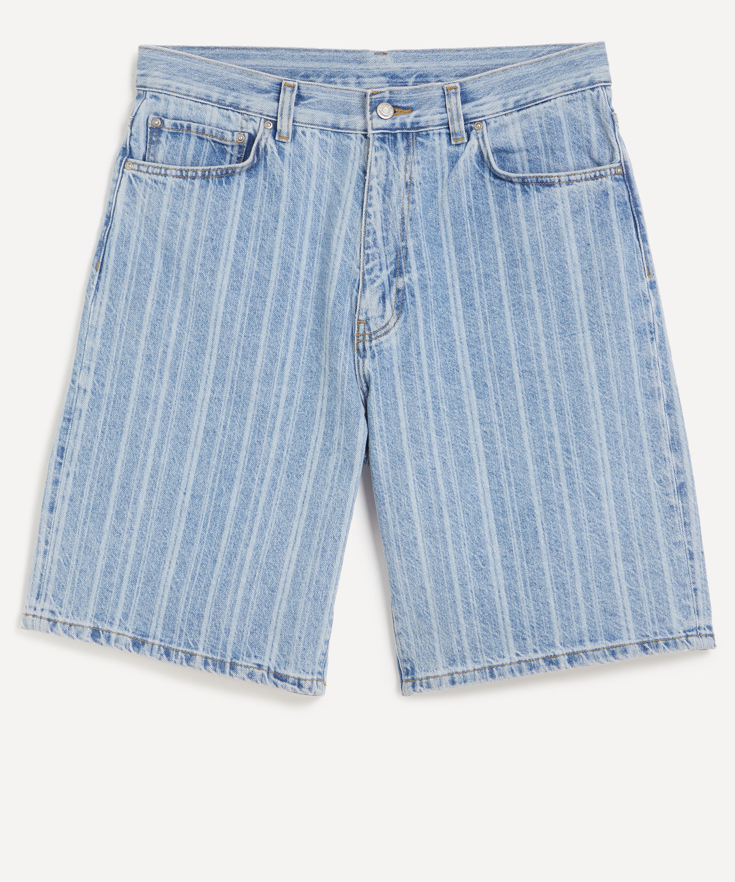 Carhartt Wip Mens Rylan Striped Denim Shorts In Blue