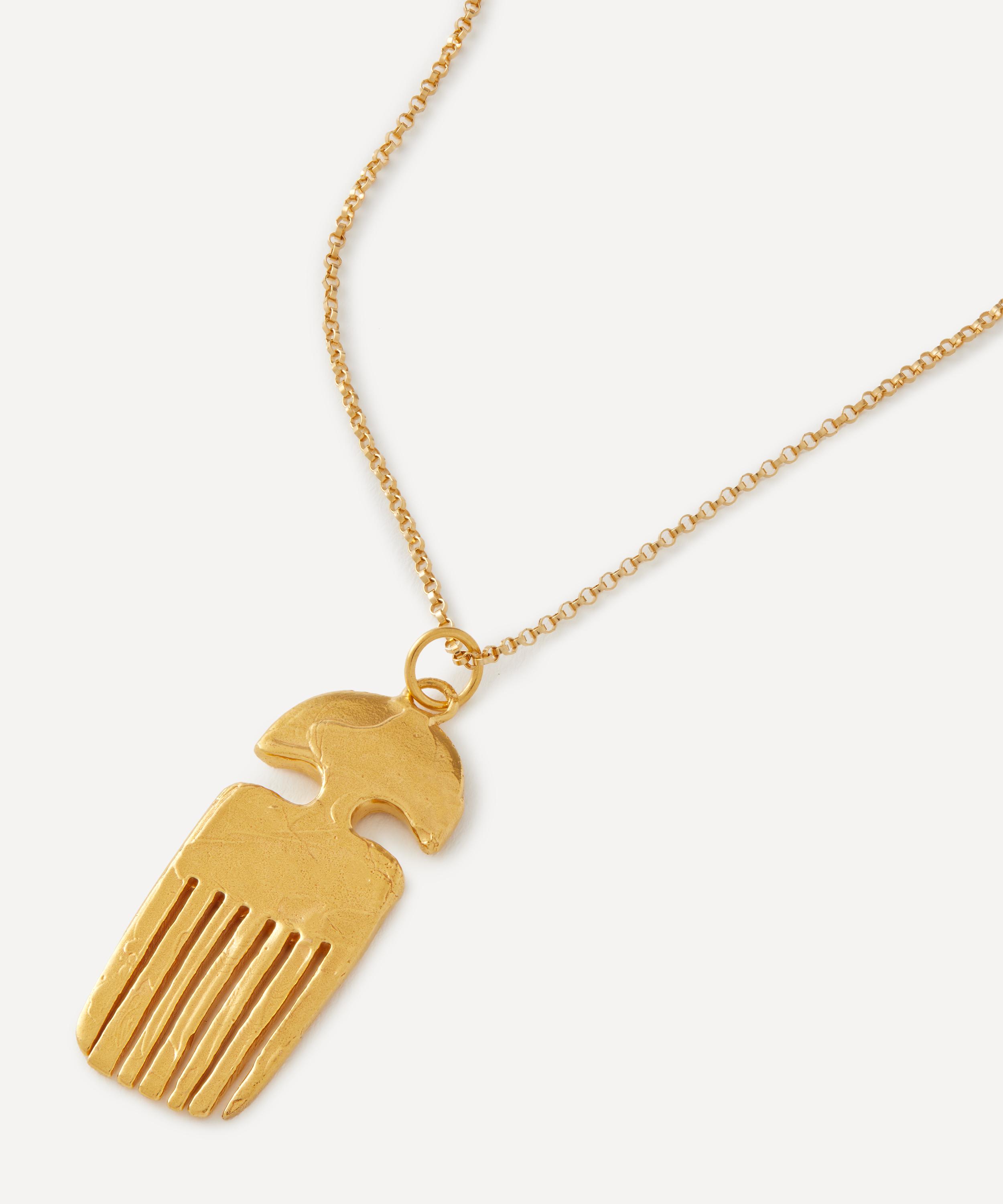 Alighieri The Vanity Comb Recycled Gold-plated Necklace In Gold