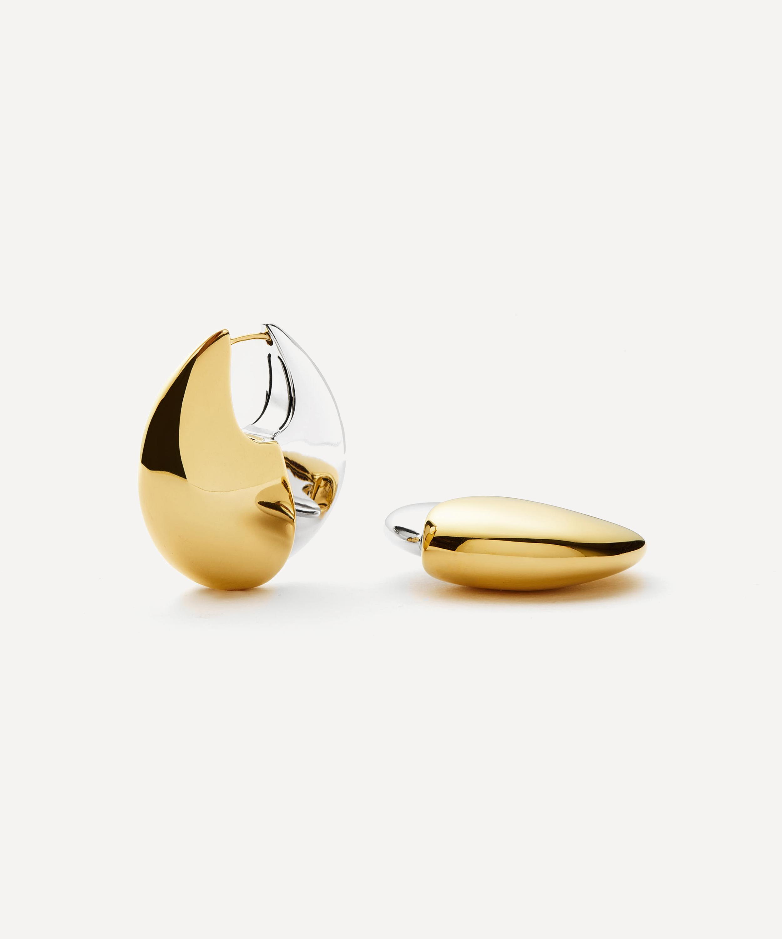 Missoma Mixed Metal Sculptural Pebble Large Hoop Earrings