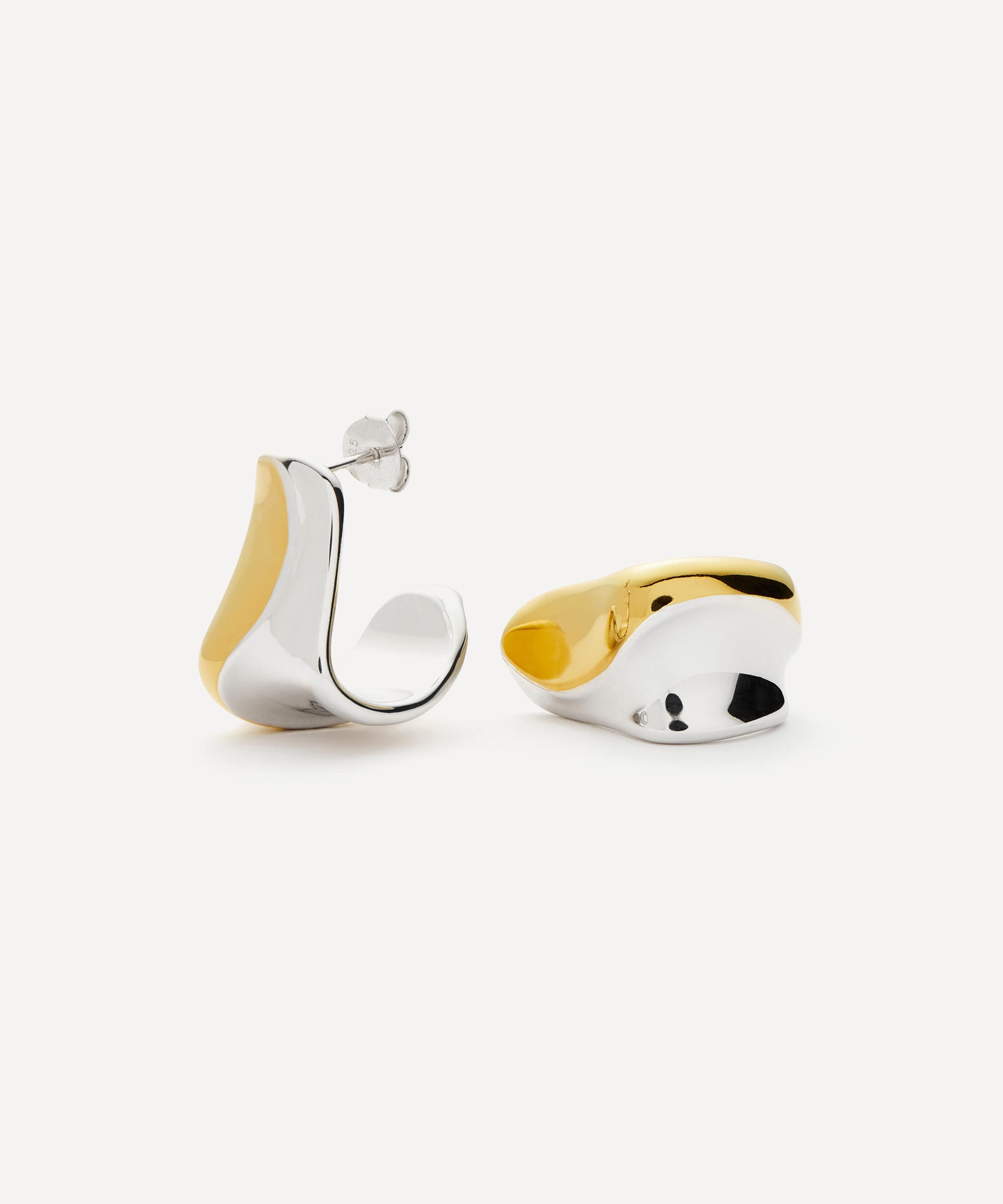 Missoma Mixed Metal Sculptural Molten Medium Hoop Earrings