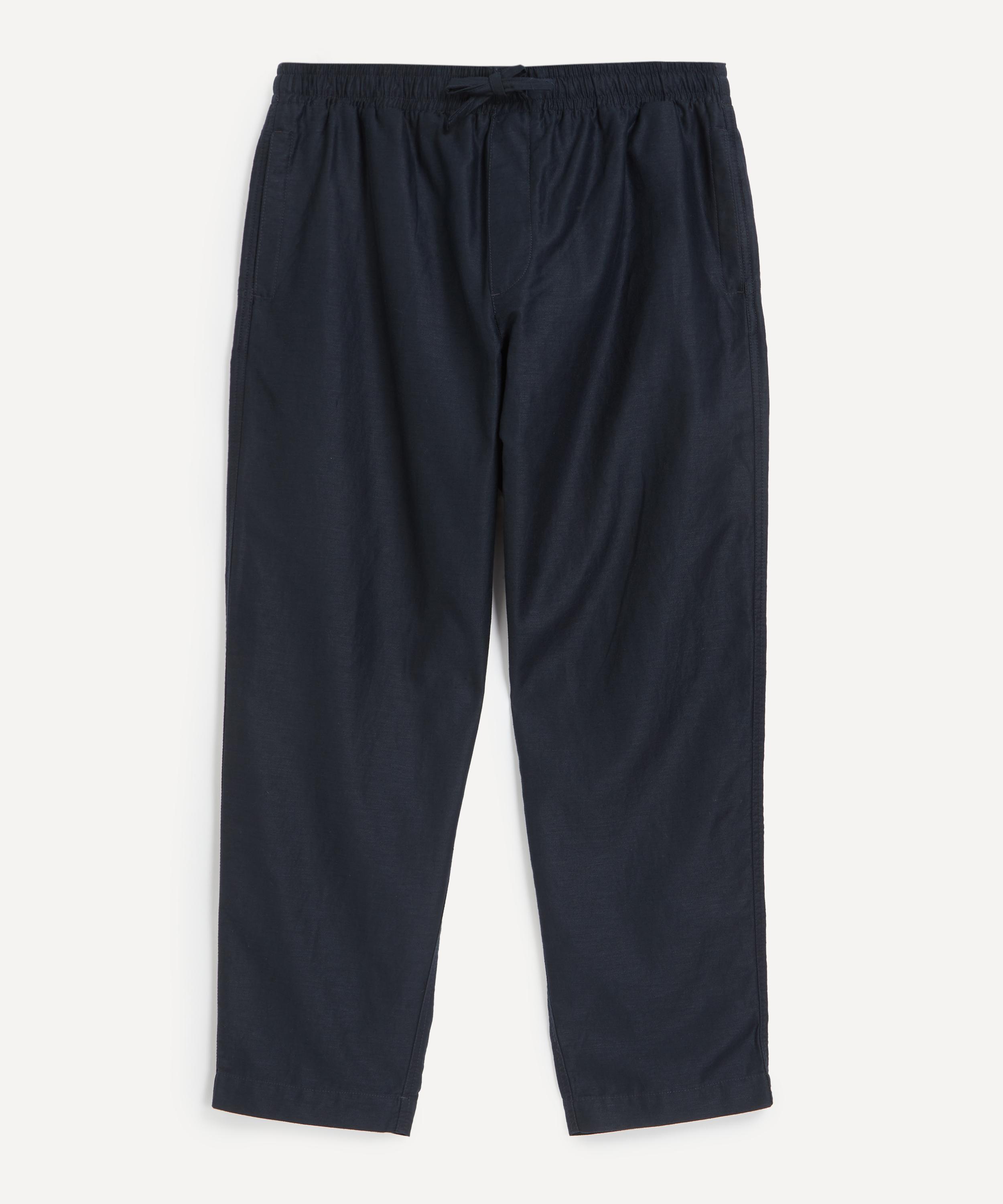 Ymc You Must Create Ymc Mens Navy Alva Cotton-linen Moleskin Trousers In Blue