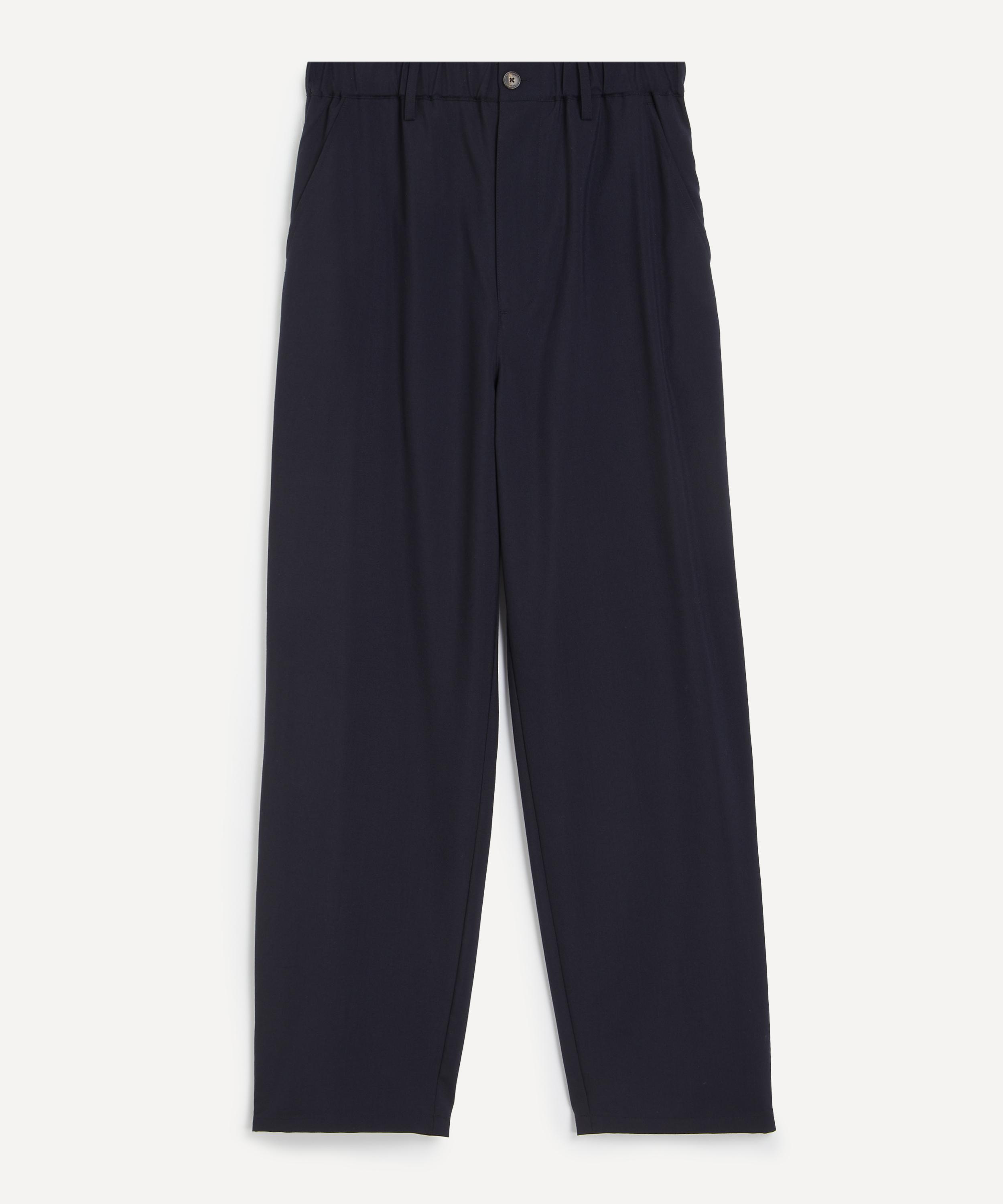 Frame Mens Dark Navy Wool Easy Trousers In Blue