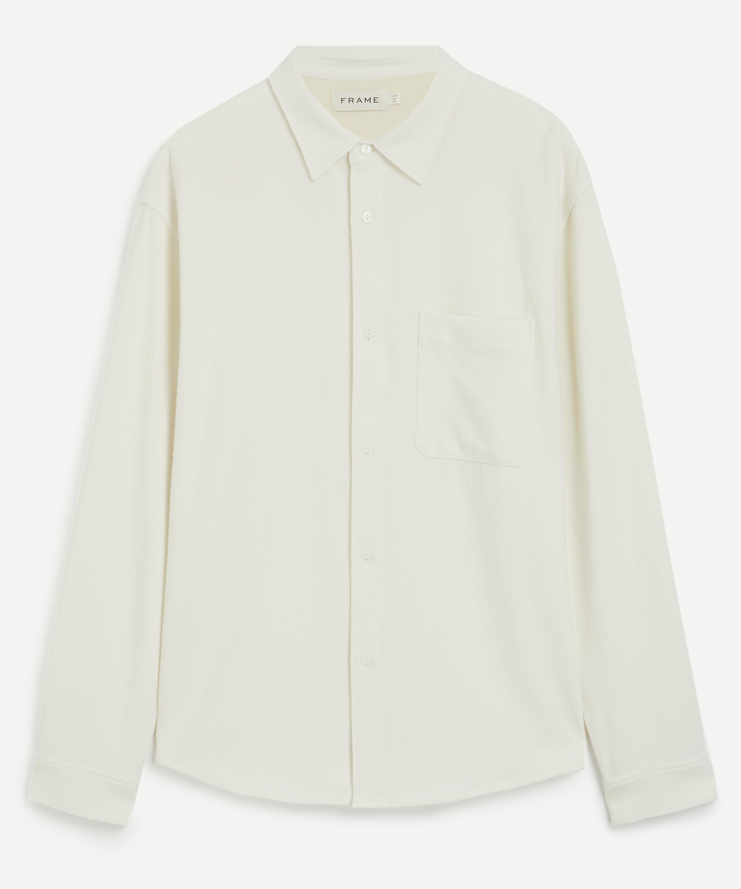 Frame Mens Textured Long-sleeve Shirt In White