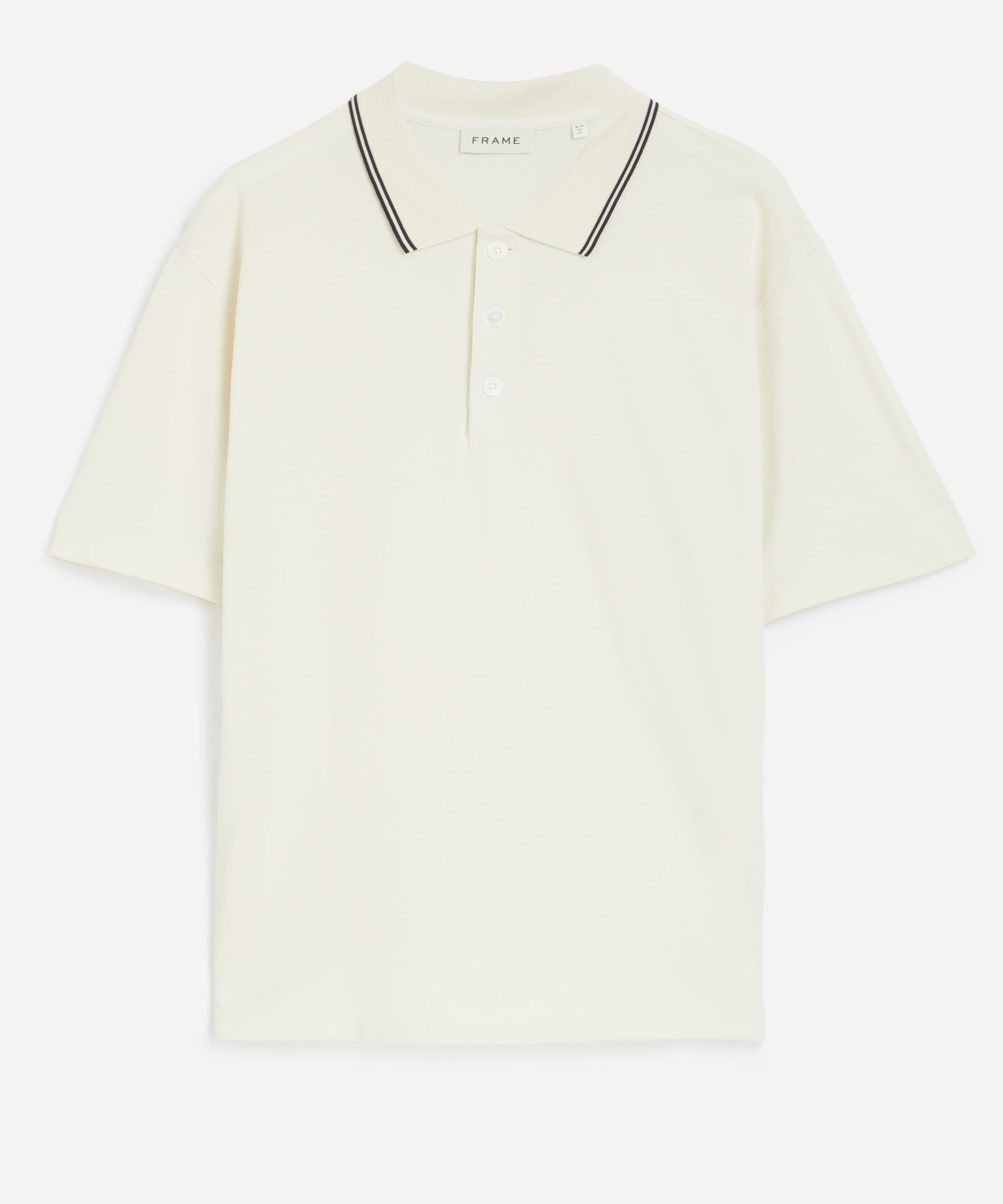 Frame Mens Light Pique Short-sleeve Polo In White