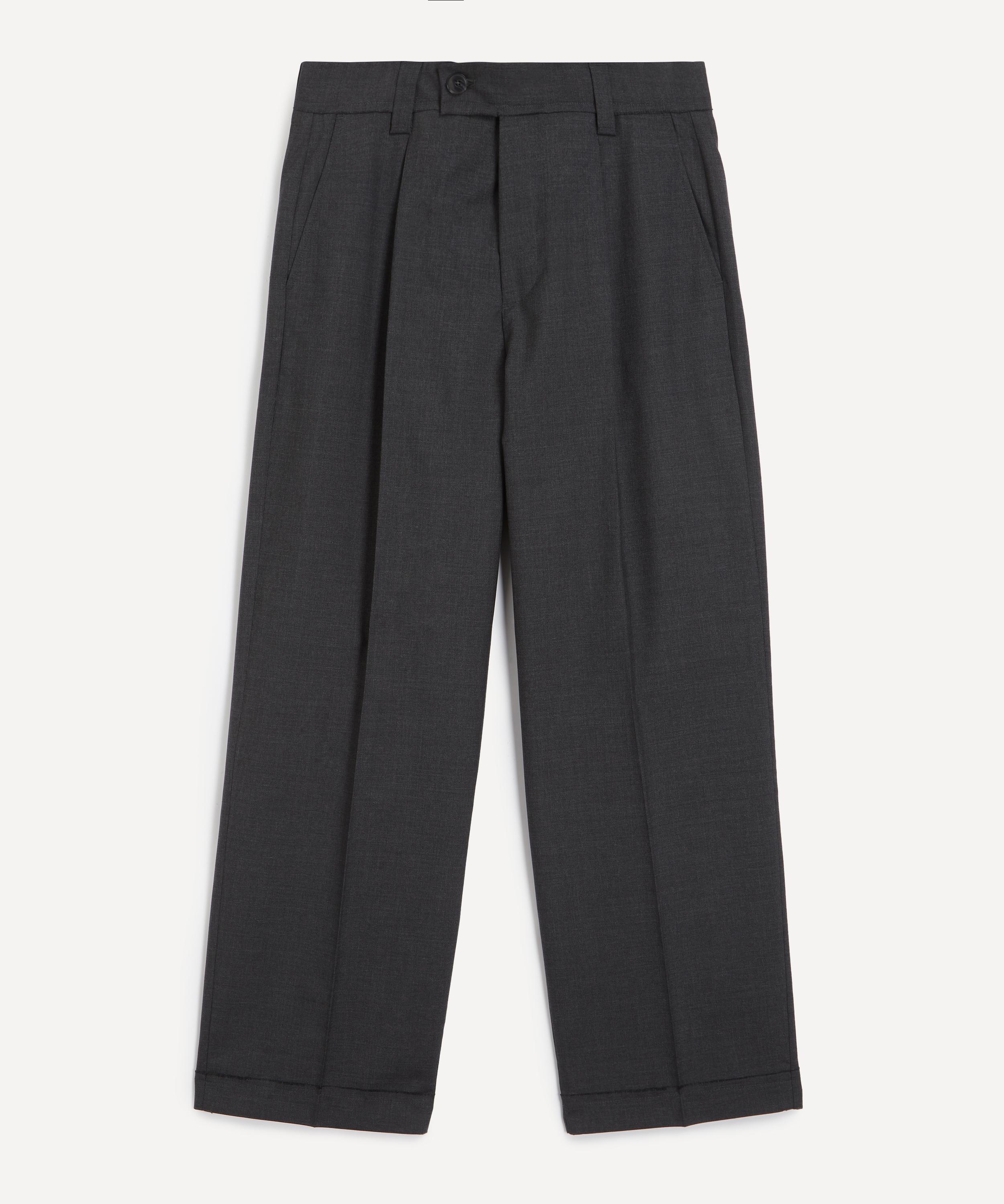 Mfpen Mens Patch Grey Worsted Wool Trousers In Gray