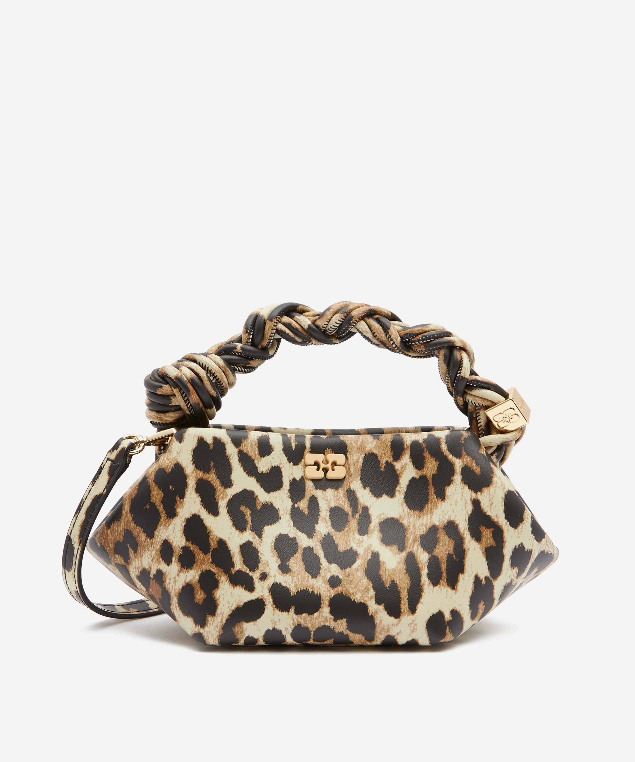 Ganni Women's Leopard Mini Bou Top Handle Bag