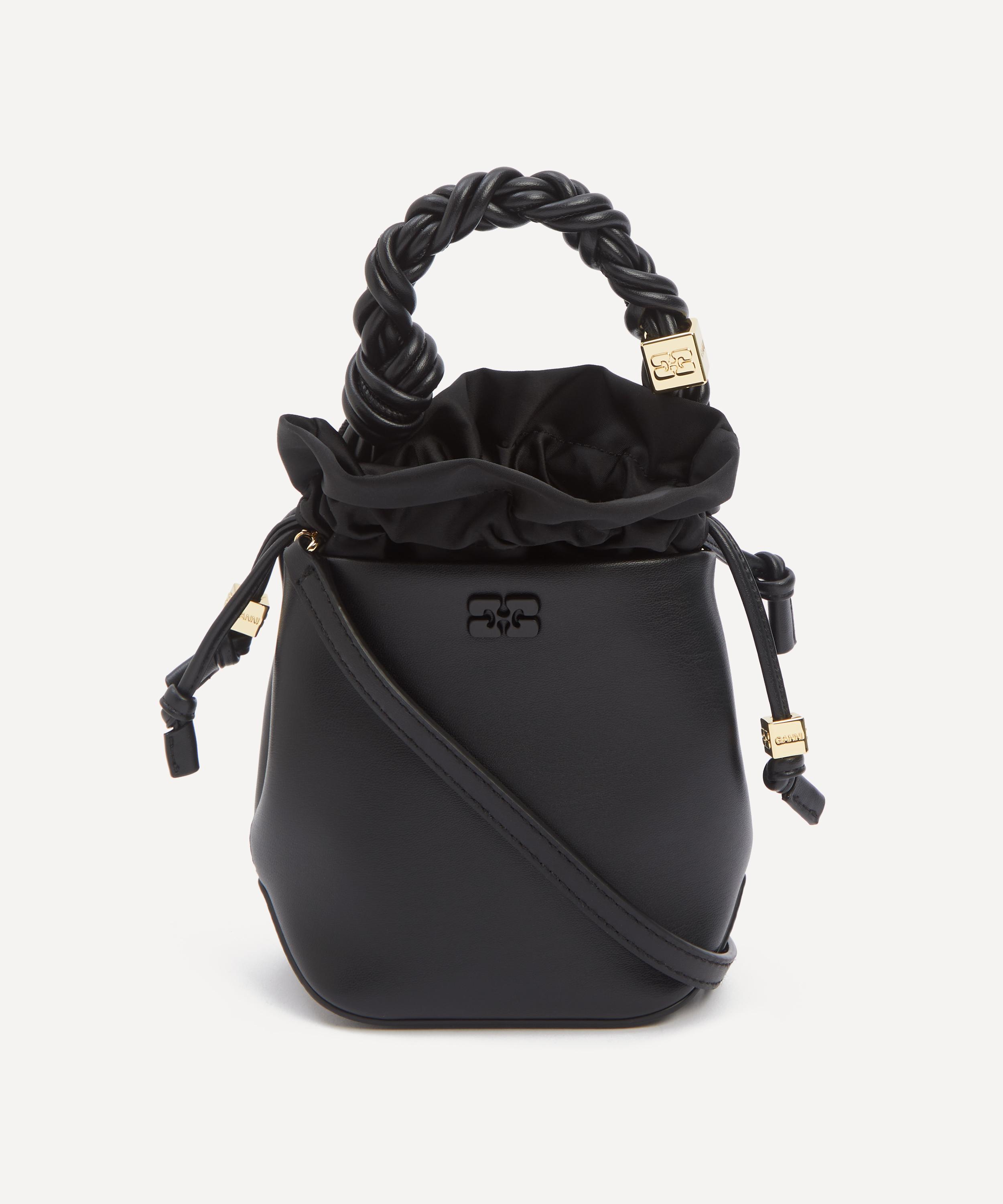 Ganni Women's Mini Bou Bucket Bag In Black