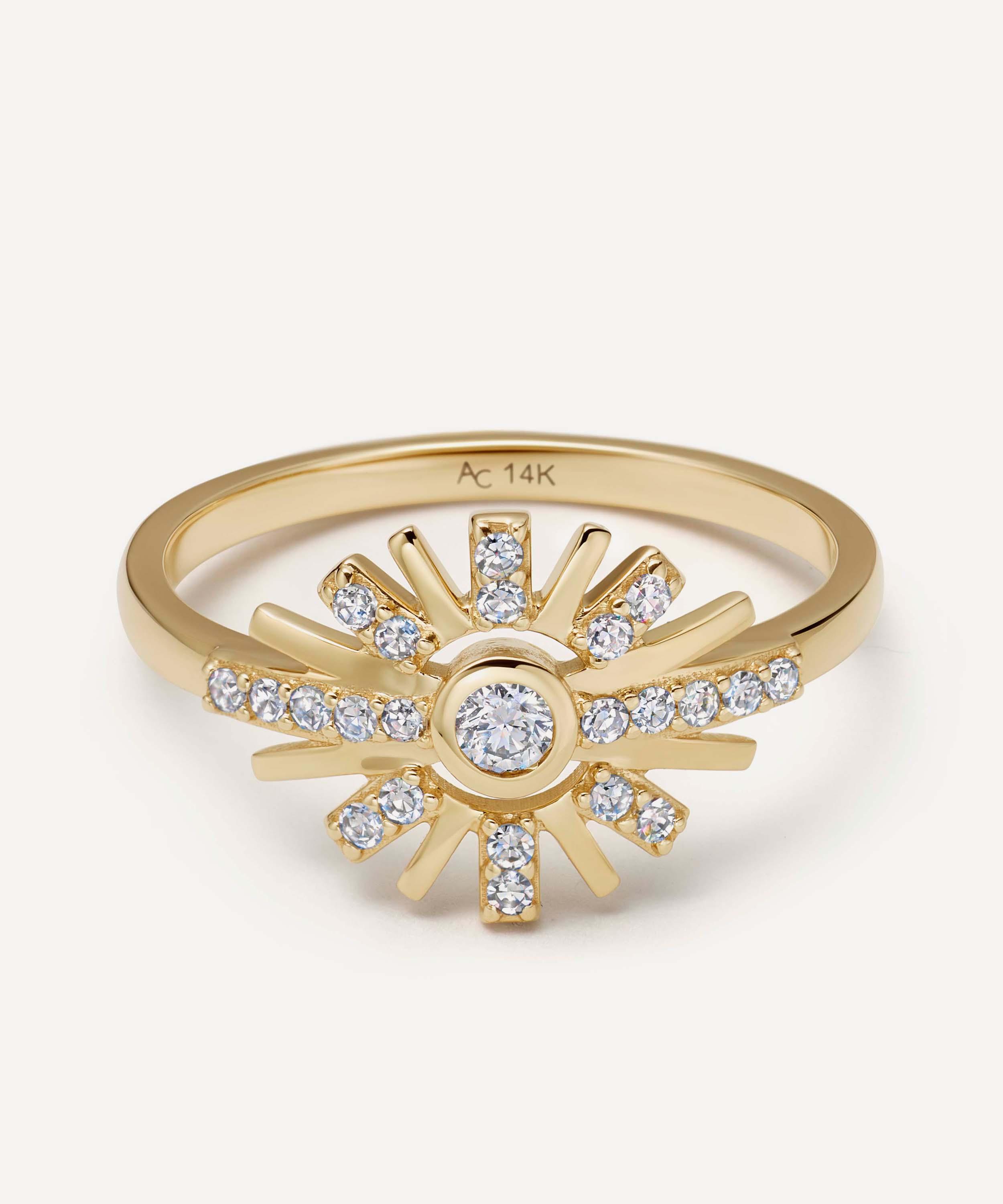 Astley Clarke 14ct Gold Atomic Diamond Ring