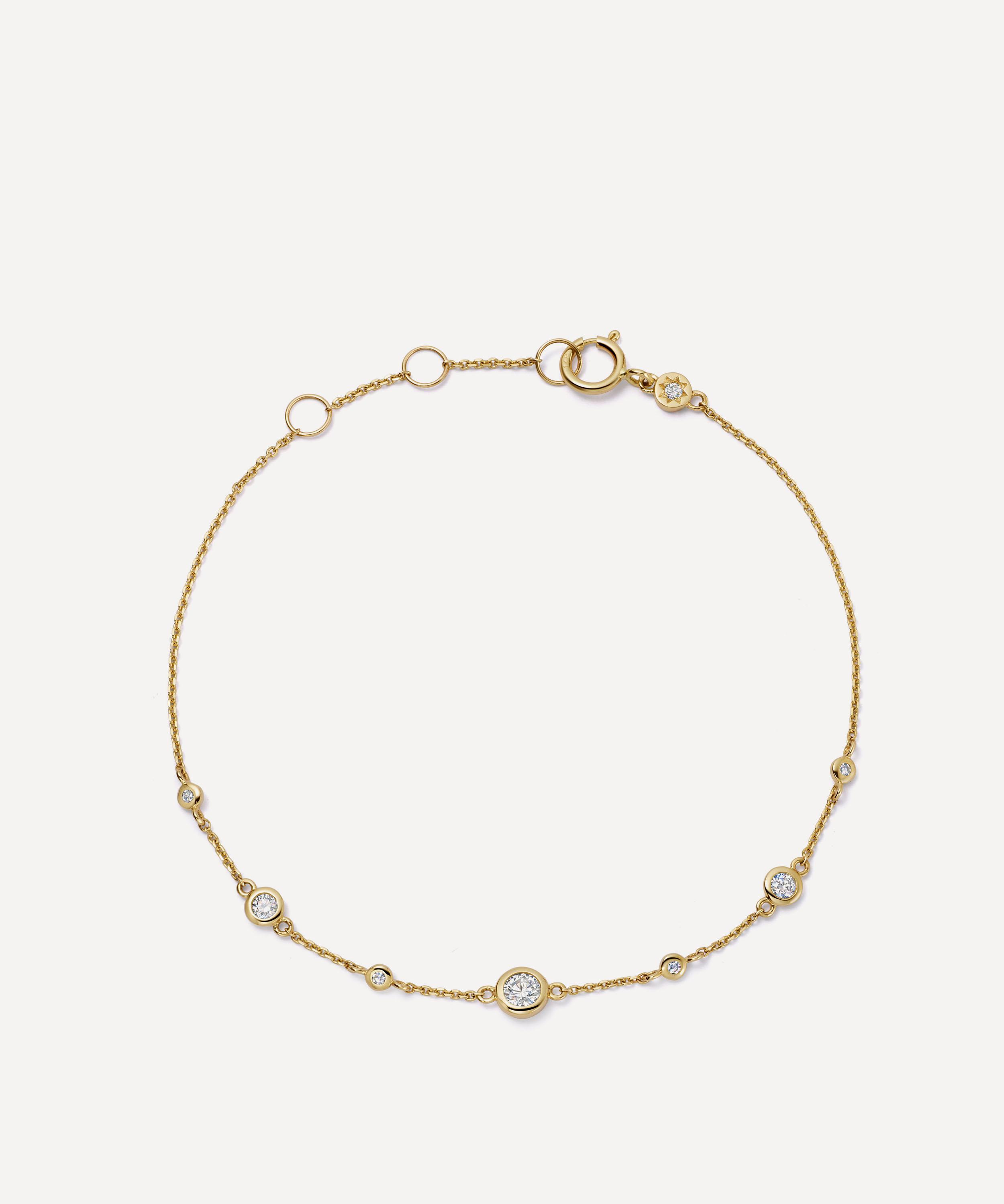 Astley Clarke 14ct Gold Atomic Diamond Station Bracelet