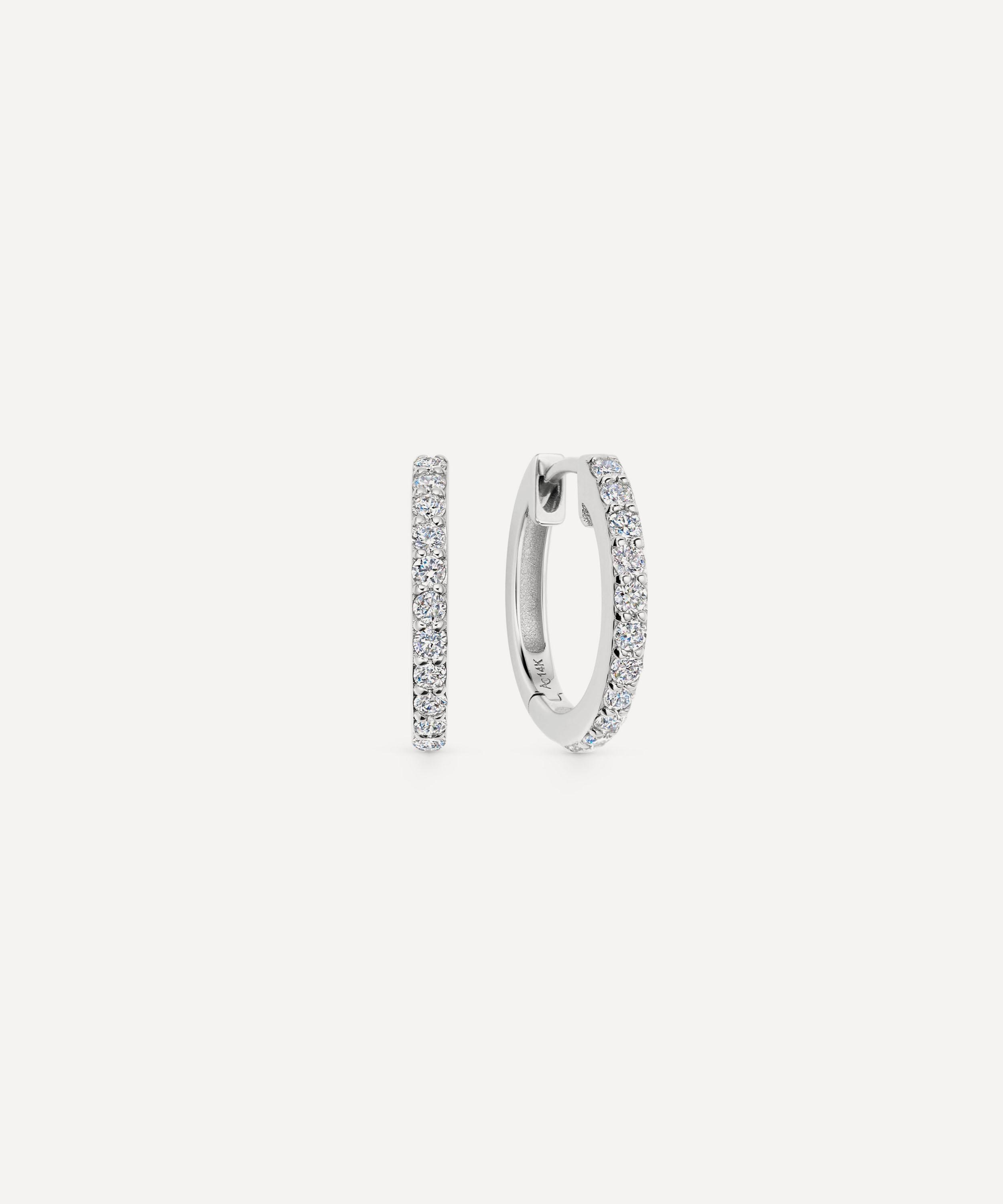 Astley Clarke 14ct Gold Medium Halo Huggie Hoop Earrings