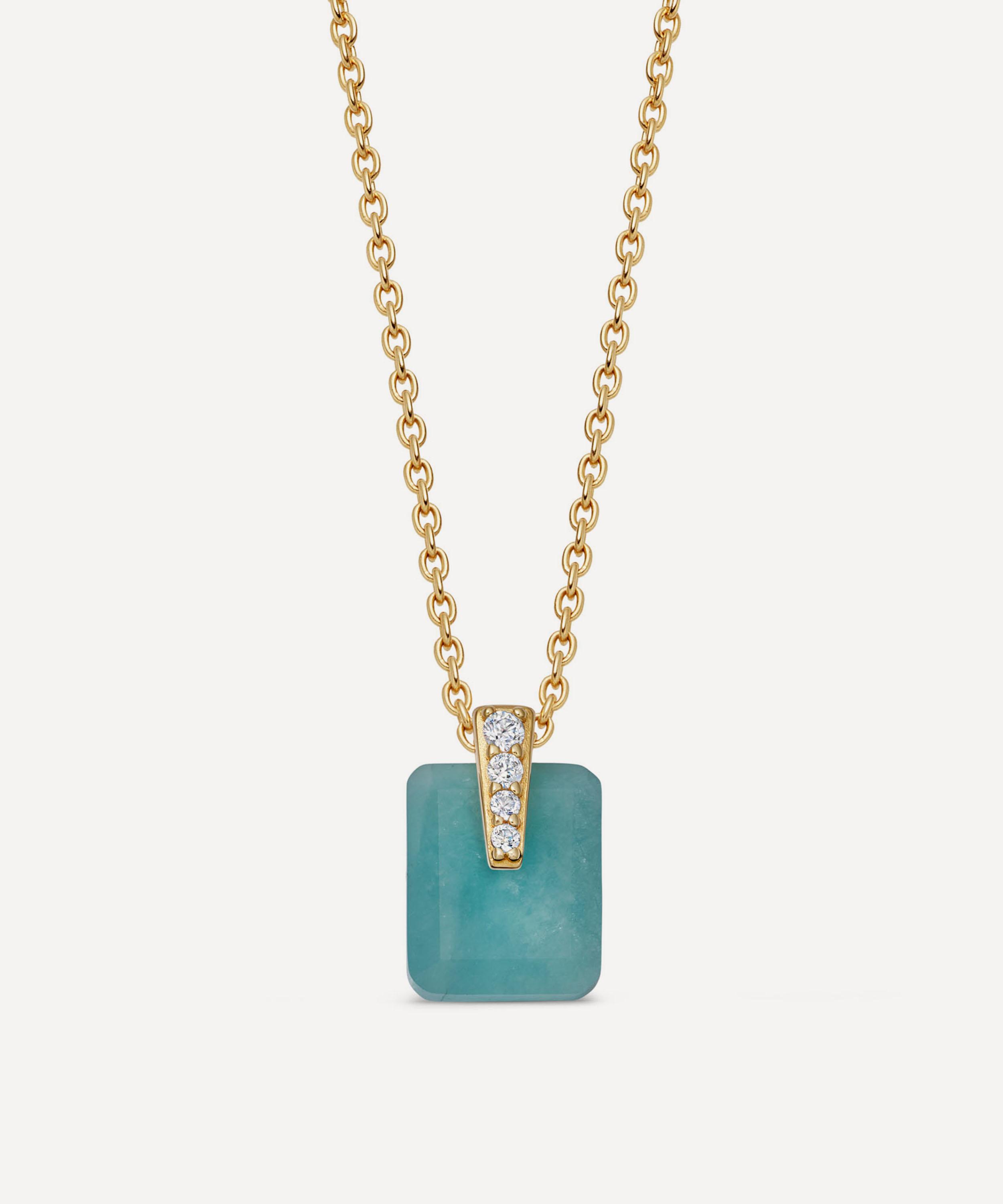 Astley Clarke 18ct Gold-plated Vermeil Silver Amazonite Pendant Necklace