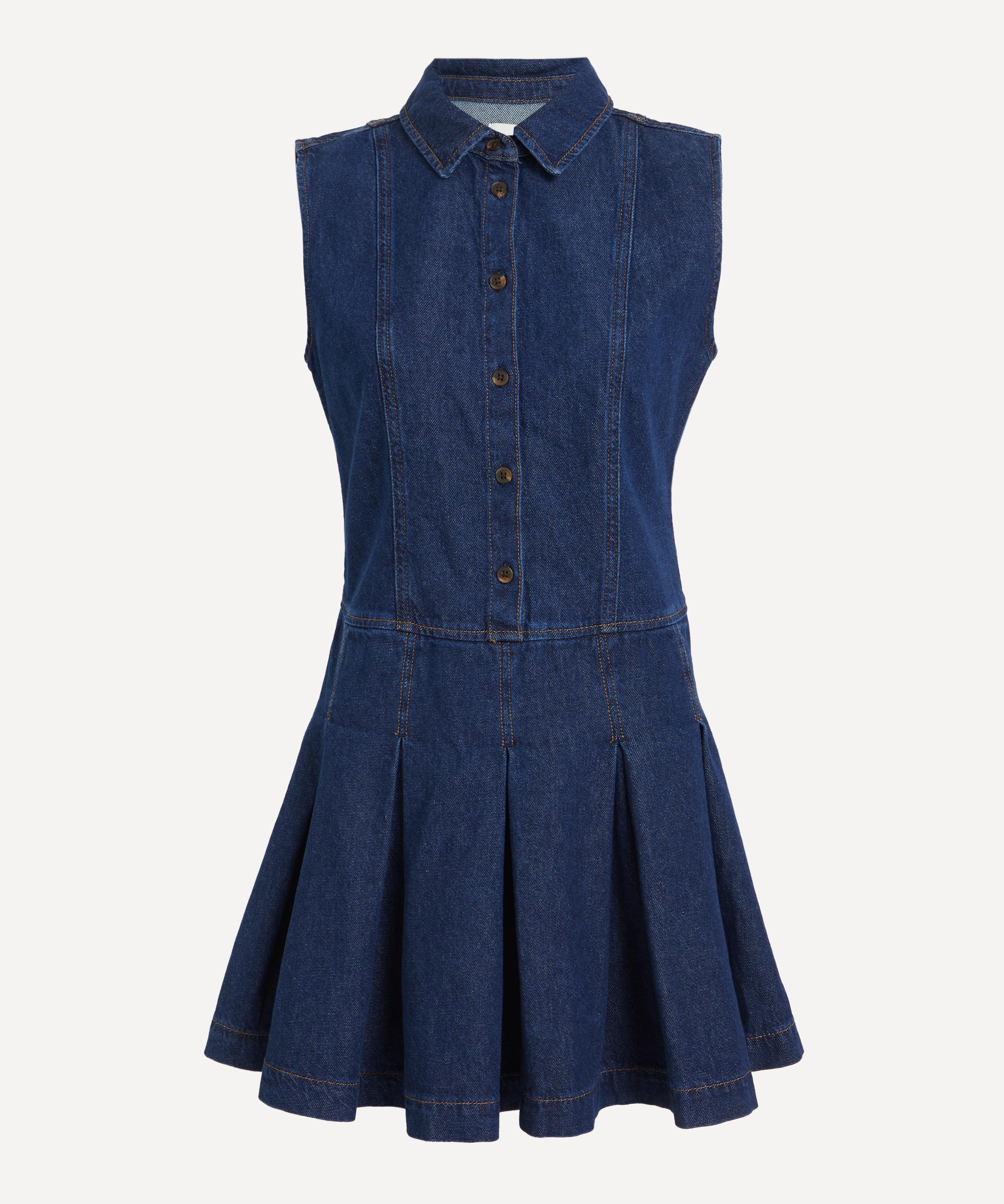 Reformation Women's Arella Denim Pleated Mini Dress