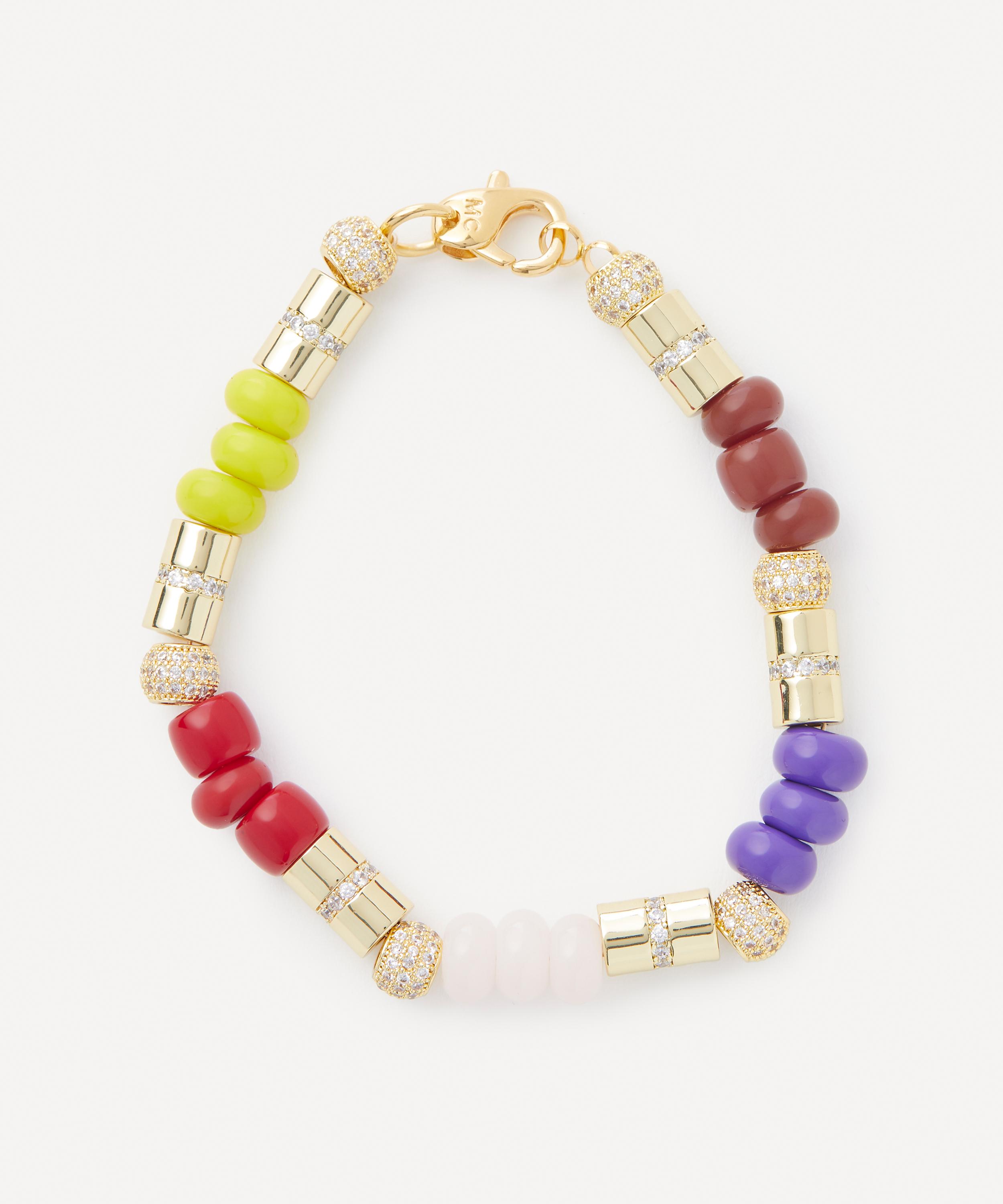 Martha Calvo 14ct Gold-plated Colore Bead Bracelet In Gold
