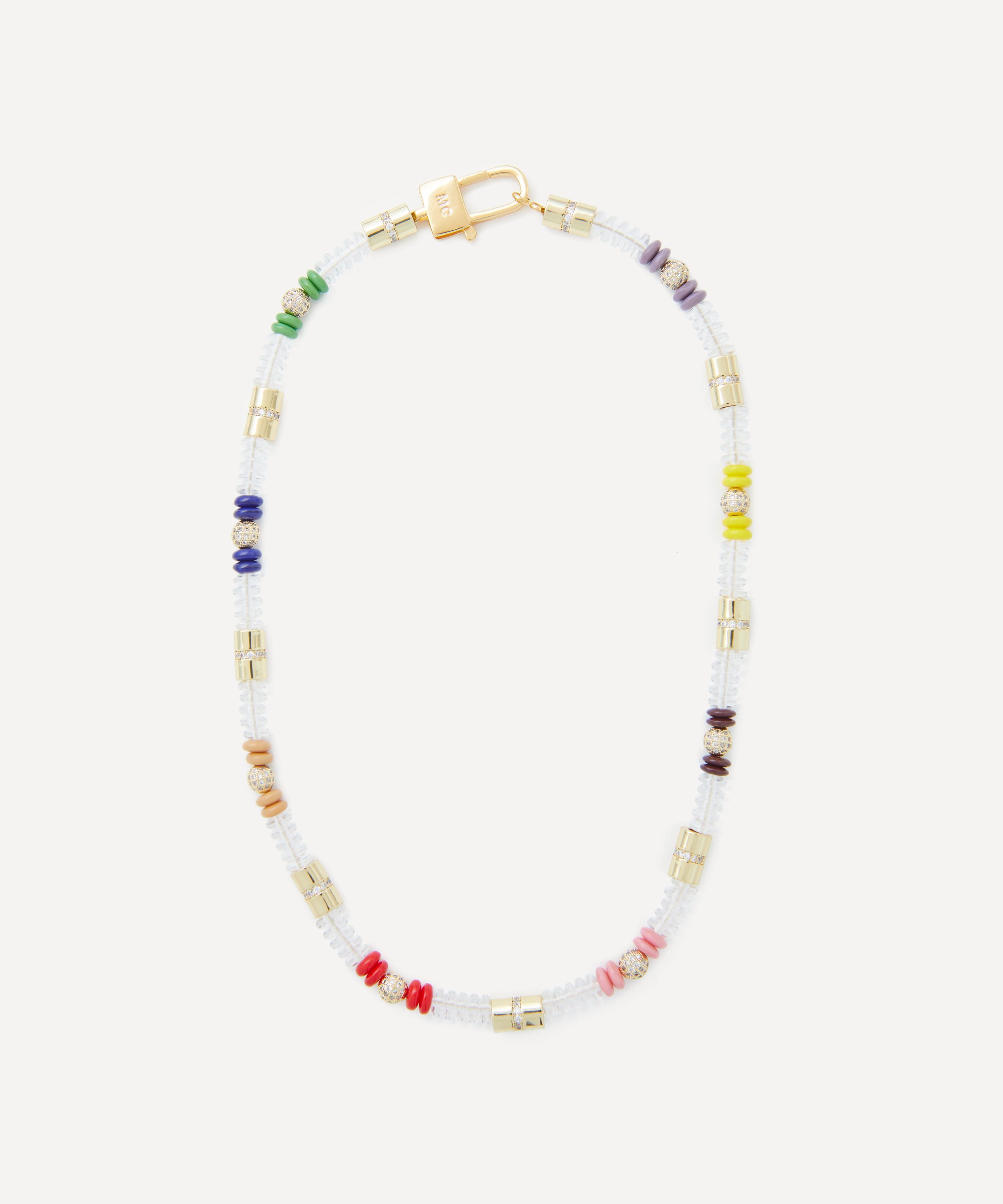 Martha Calvo 14ct Gold-plated Translucence Bead Necklace In Gold
