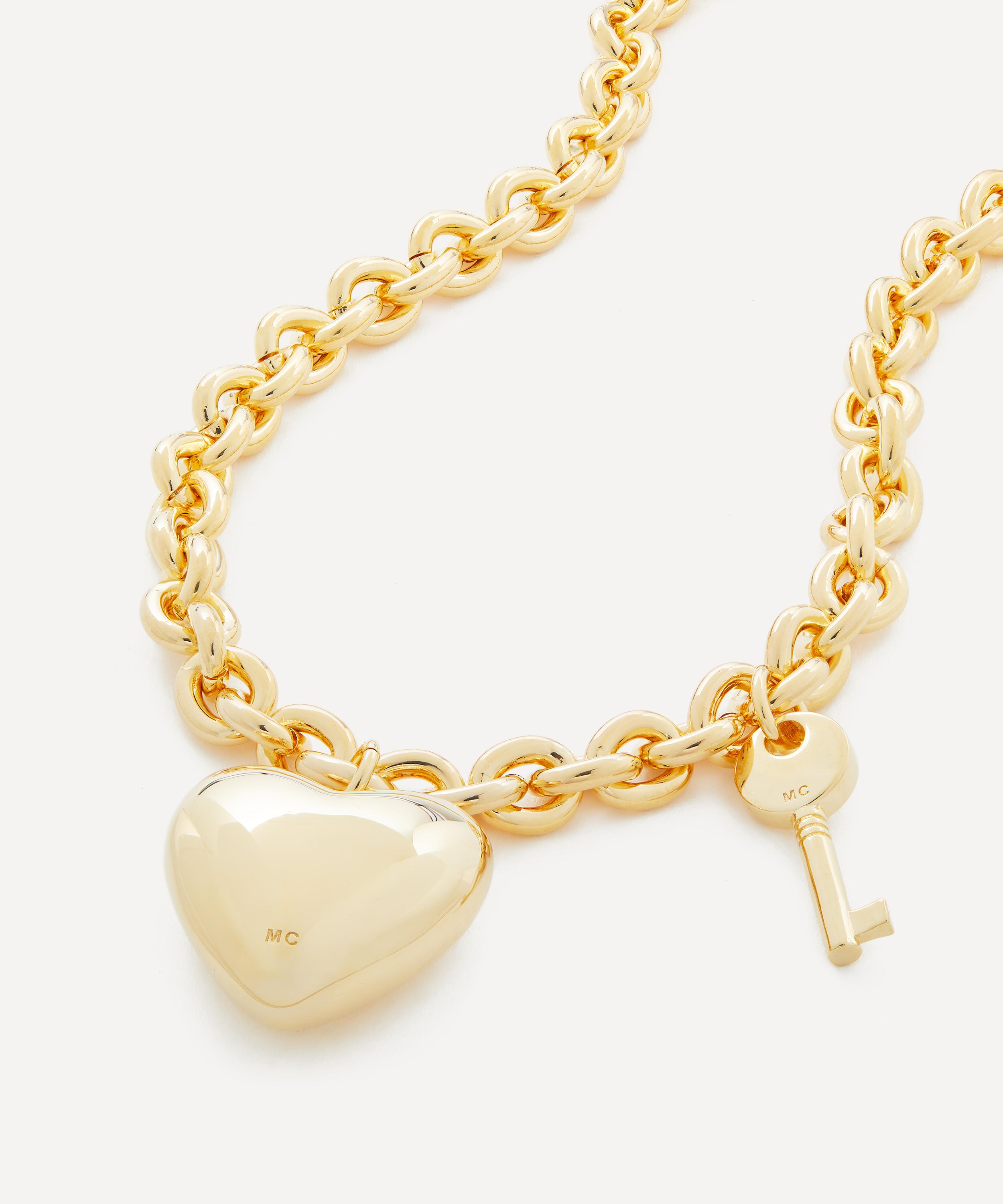 Martha Calvo 14ct Gold-plated Heart Lock And Key Pendant Necklace In Gold