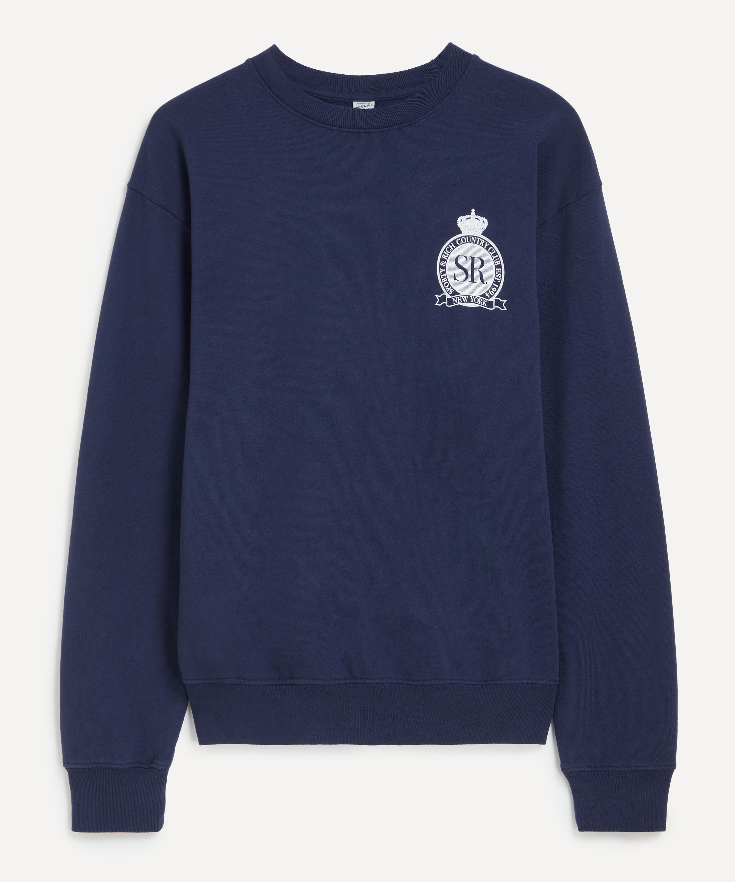 Sporty And Rich Royal Club Crest-embroidered Sweatshirt In Blue