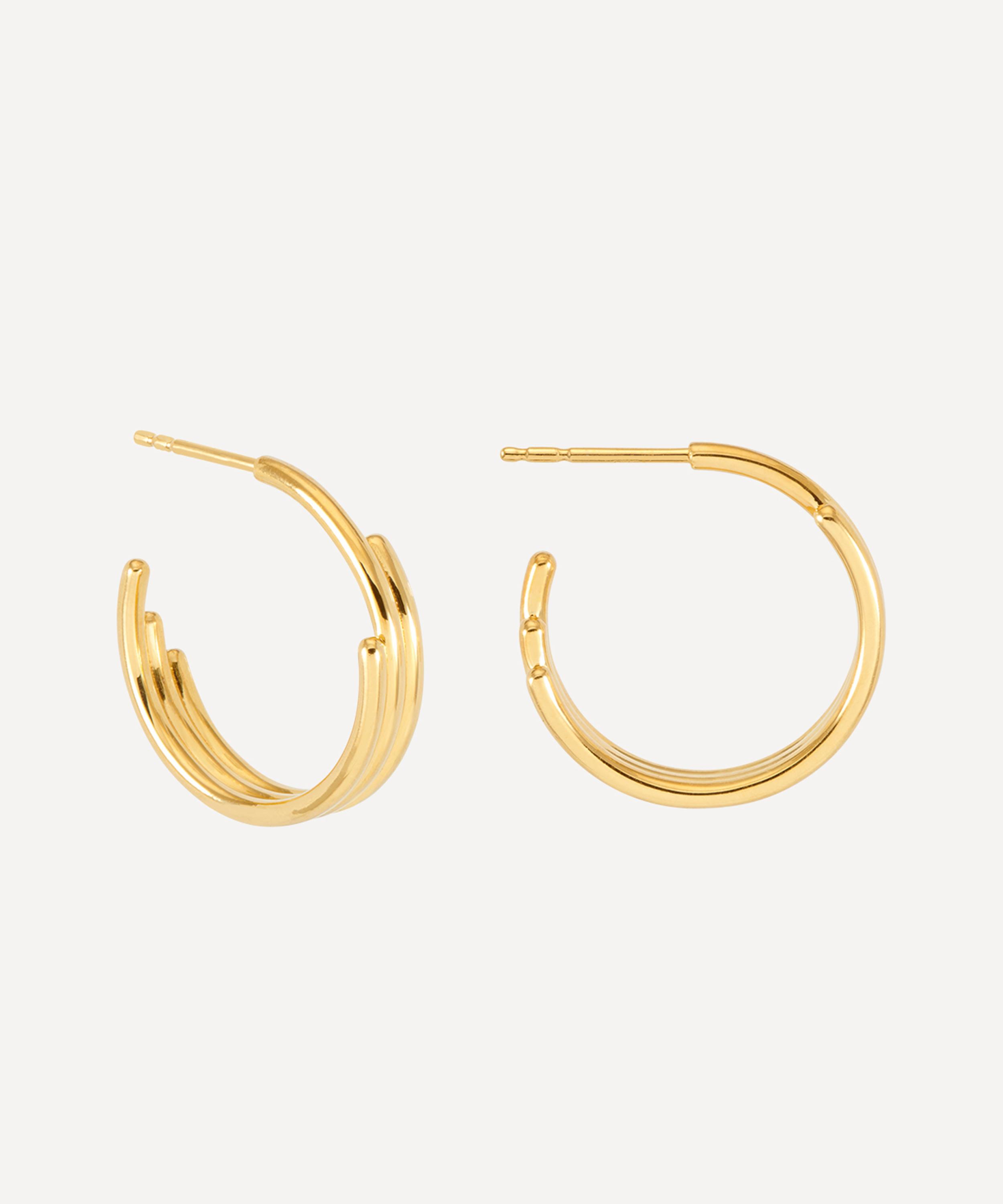 Rachel Jackson 18ct Gold-plated Medium Evolve Hoop Earrings In Gold