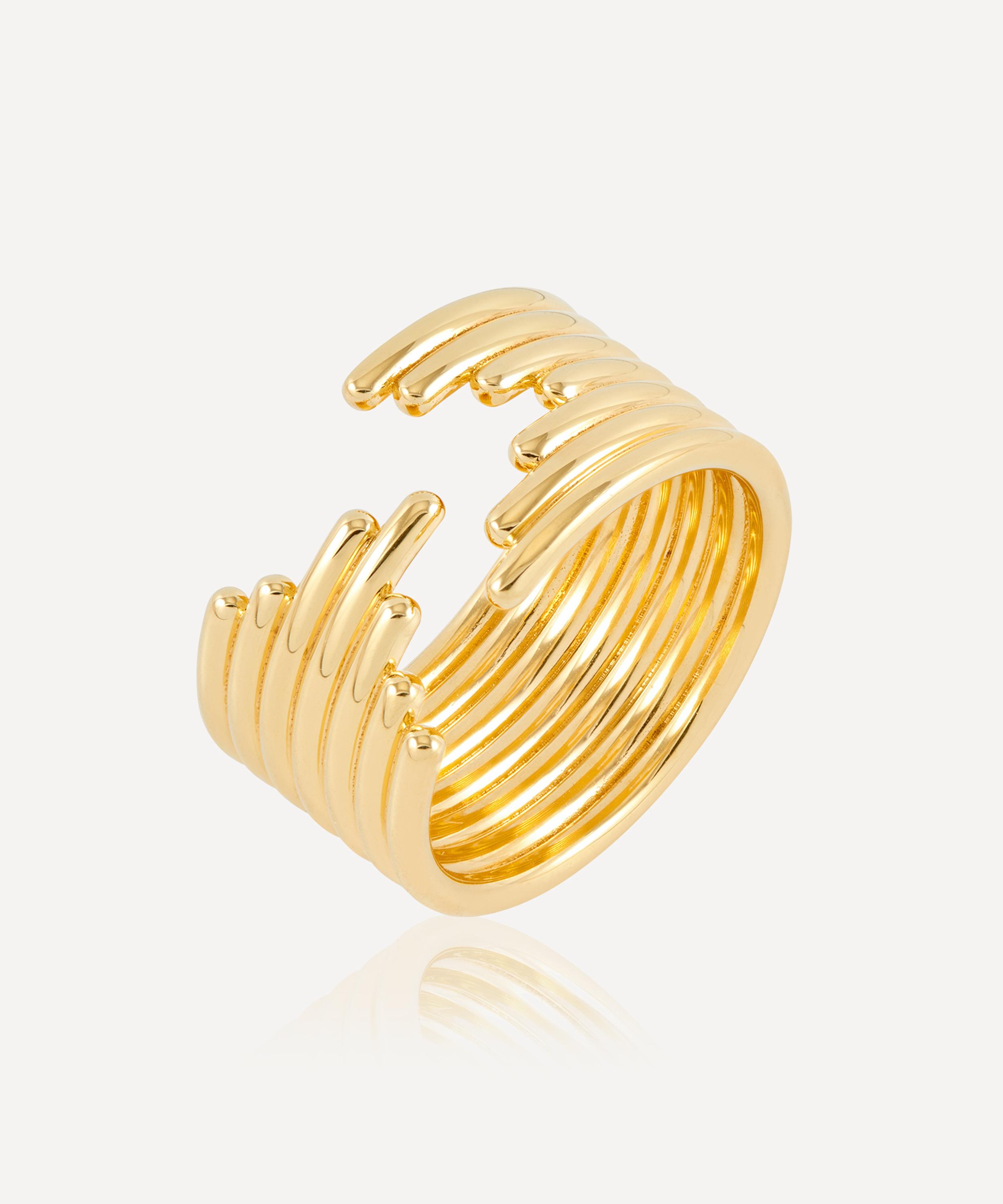 Rachel Jackson 18ct Gold-plated Lifestream Statement Ring In Gold