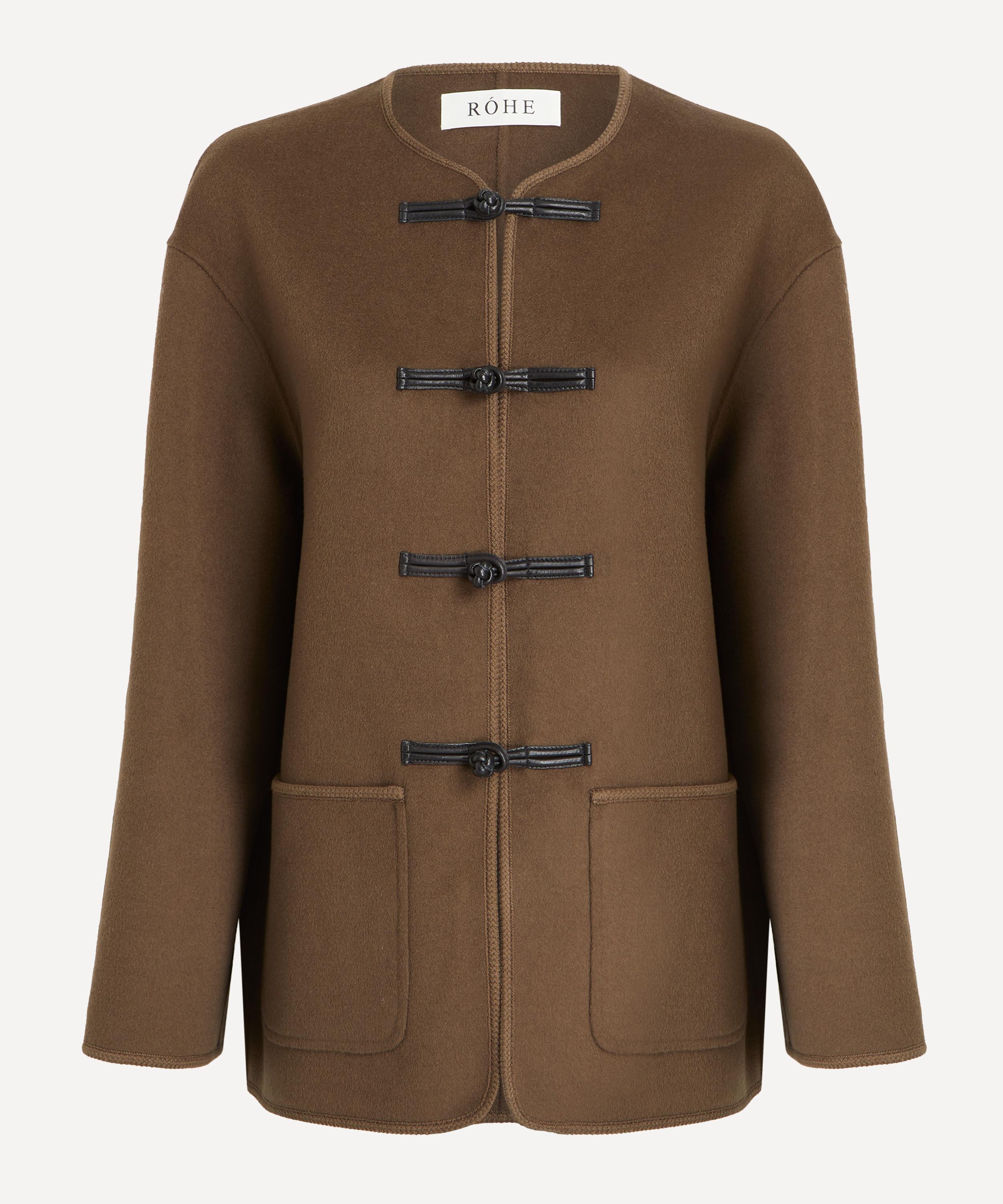 R�he Women's Mandarin Double-faced Wool Jacket In Brown