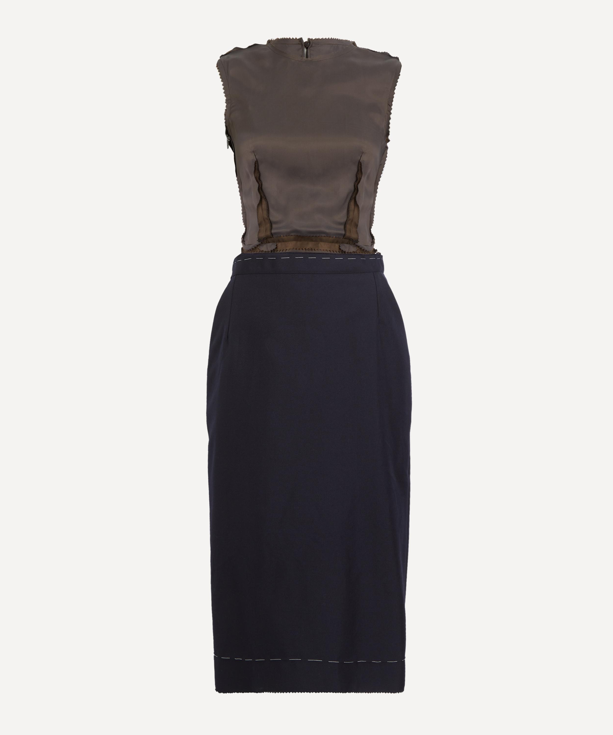 Maison Margiela Women's Panelled Midi Dress In Blue