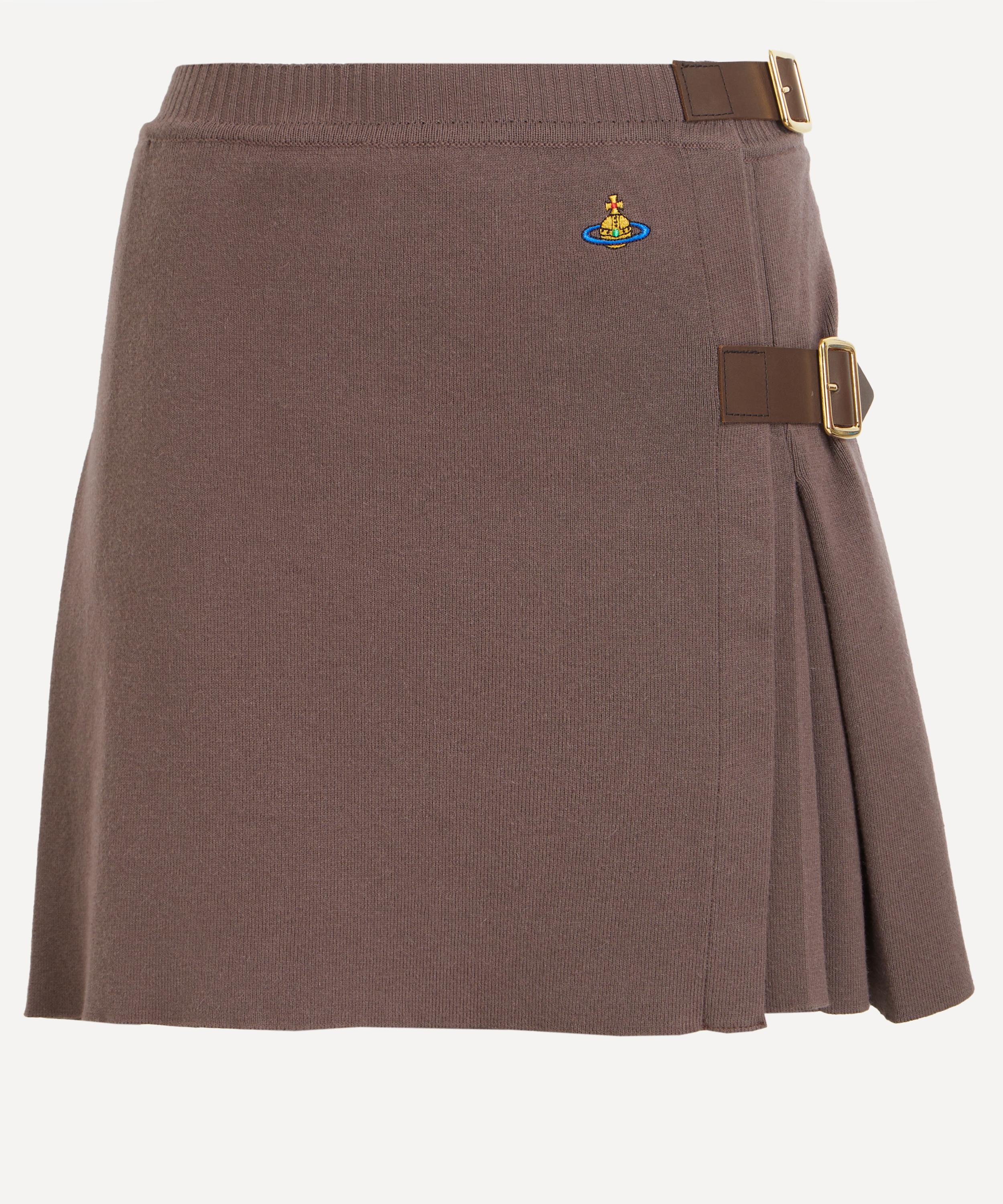 Vivienne Westwood Women's Bea Cotton-cashmerekilt Mini Skirt In Brown