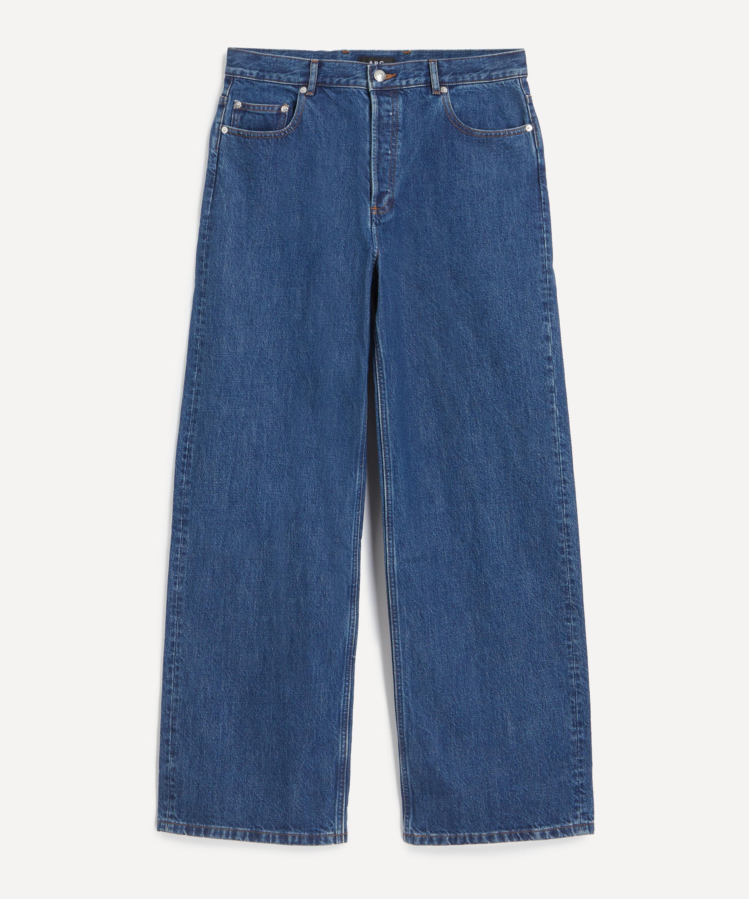 Apc Aaron Wide-leg Stonewashed Jeans In Blue