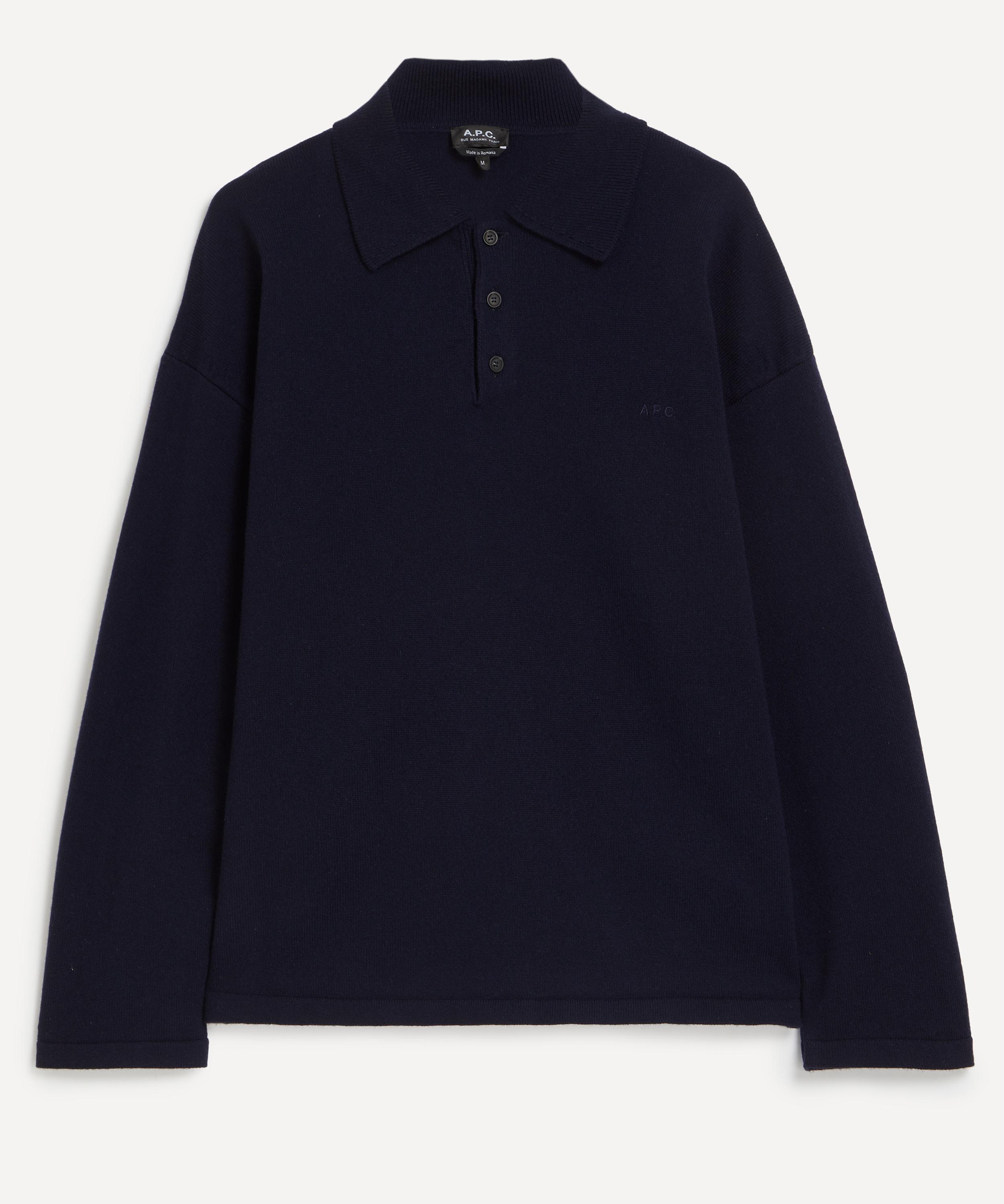 Apc A.p.c. Mens Manuel Wool Polo Shirt In Blue