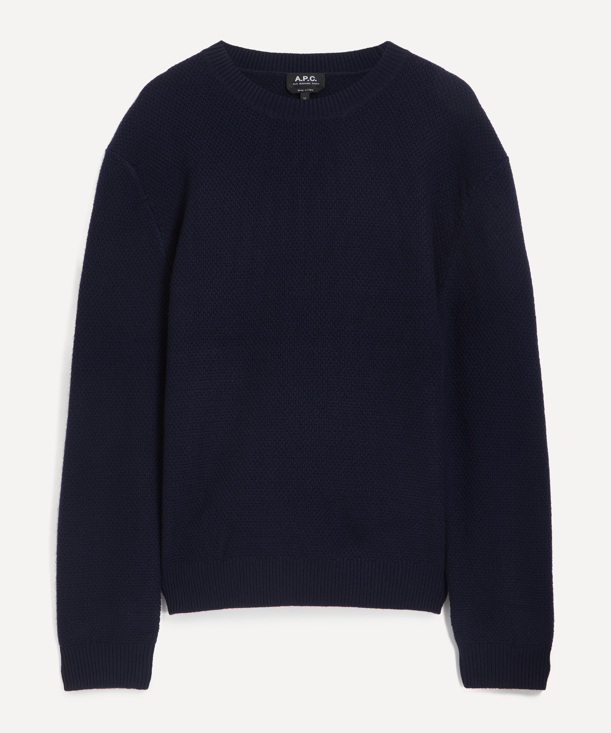 Apc A.p.c. Mens Dark Navy Thomas Wool Jumper In Blue