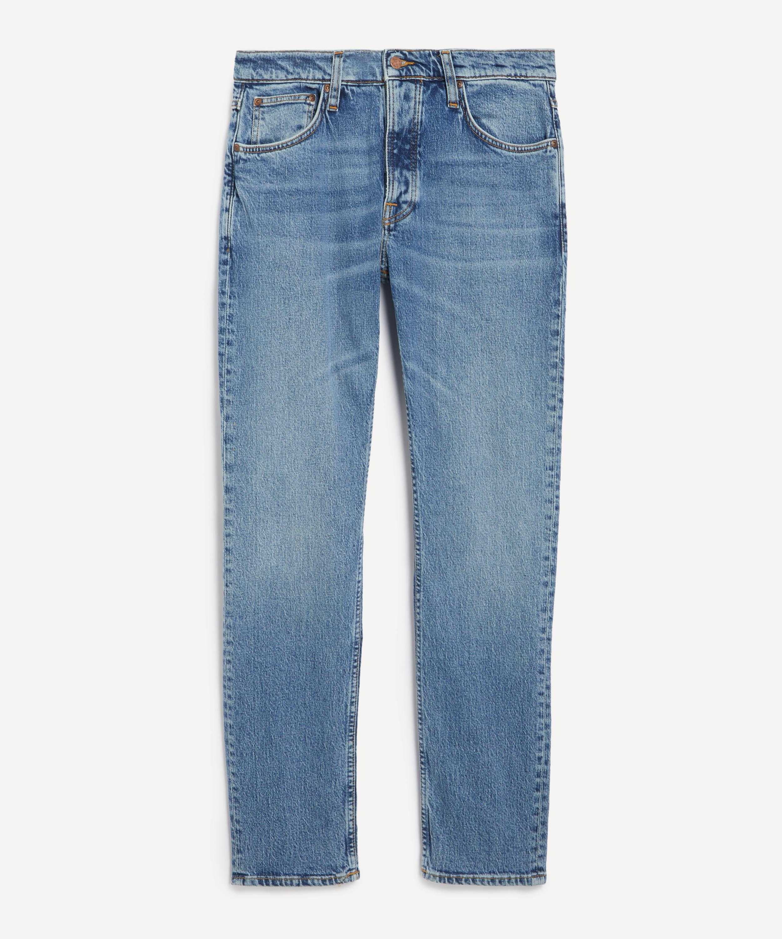 Nudie Jeans Mens Solid Ollie Worn Vintage Slim-fit Jeans In Blue