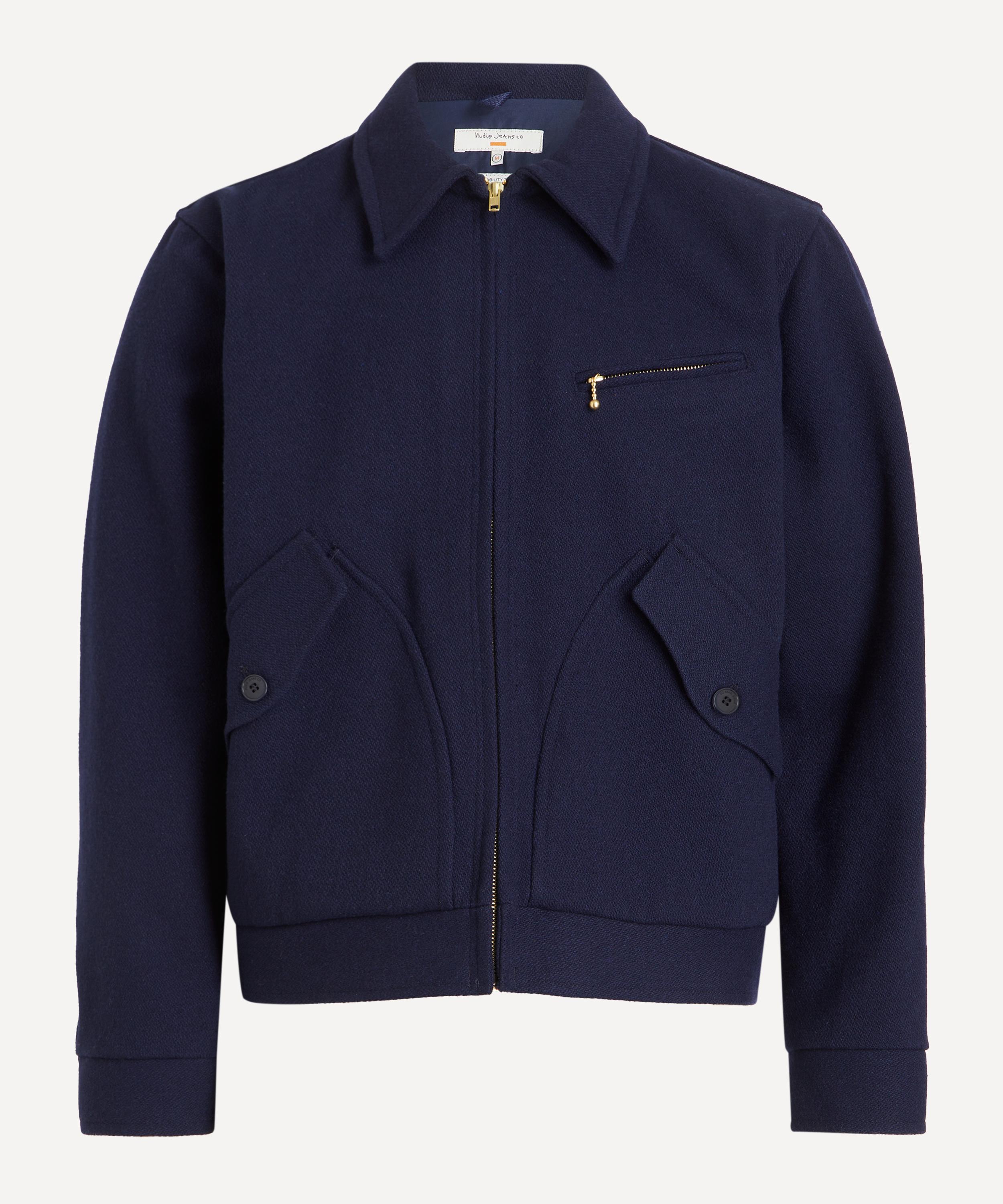 Nudie Jeans Mens Blake Blueberry Wool-blend Zip Jacket