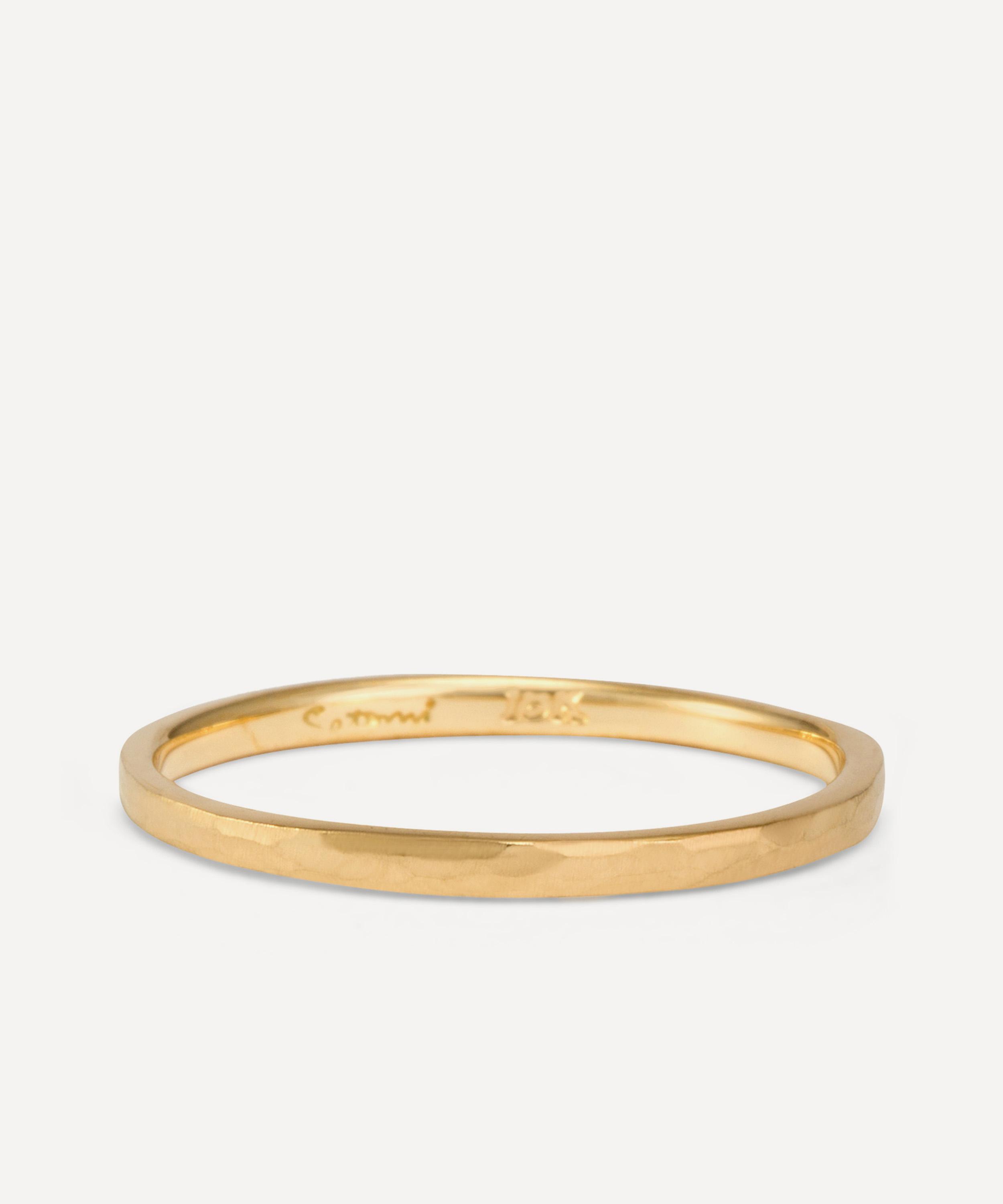 SATOMI KAWAKITA SATOMI KAWAKITA 18CT GOLD THIN HAMMERED BAND RING 