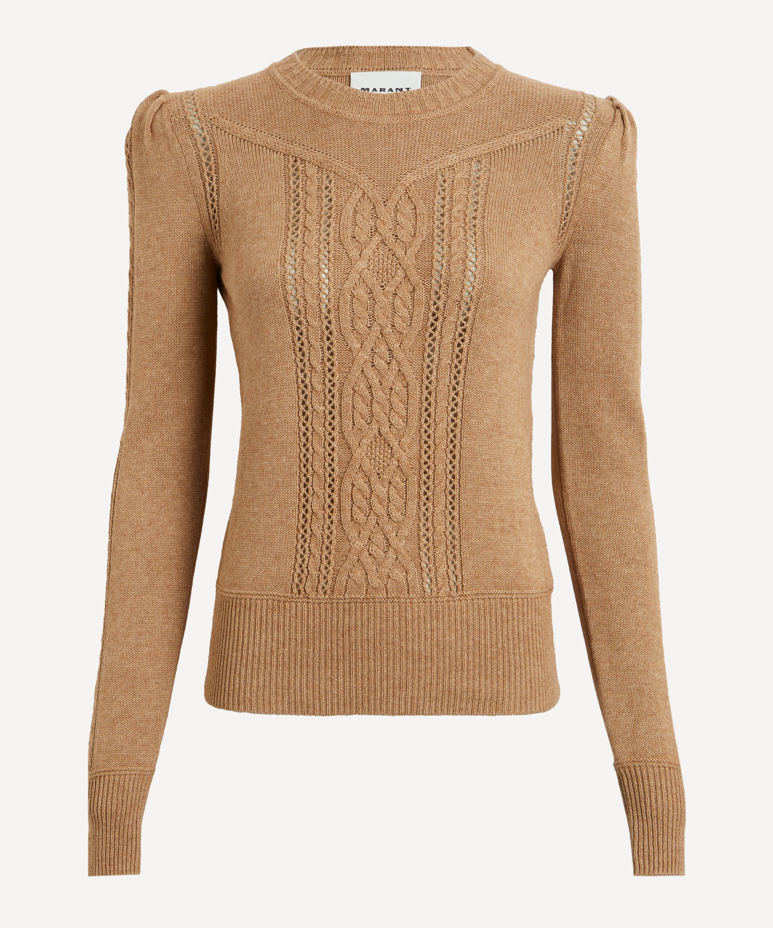 Isabel Marant Women's Kelia Cable Knit Jumper In Brown