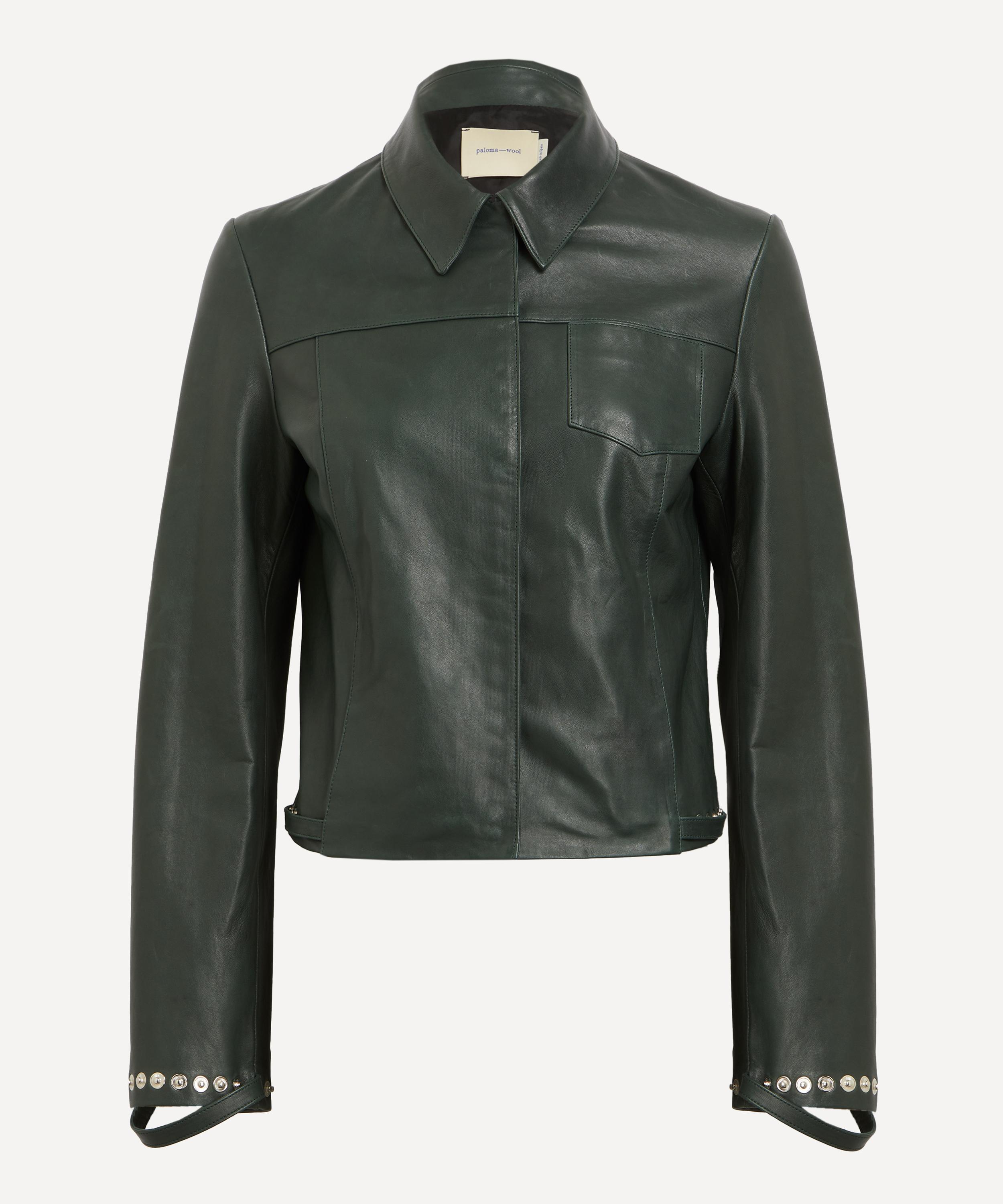 Paloma Wool Women’s Octavia Fitted Leather Jacket | Green | Size 6