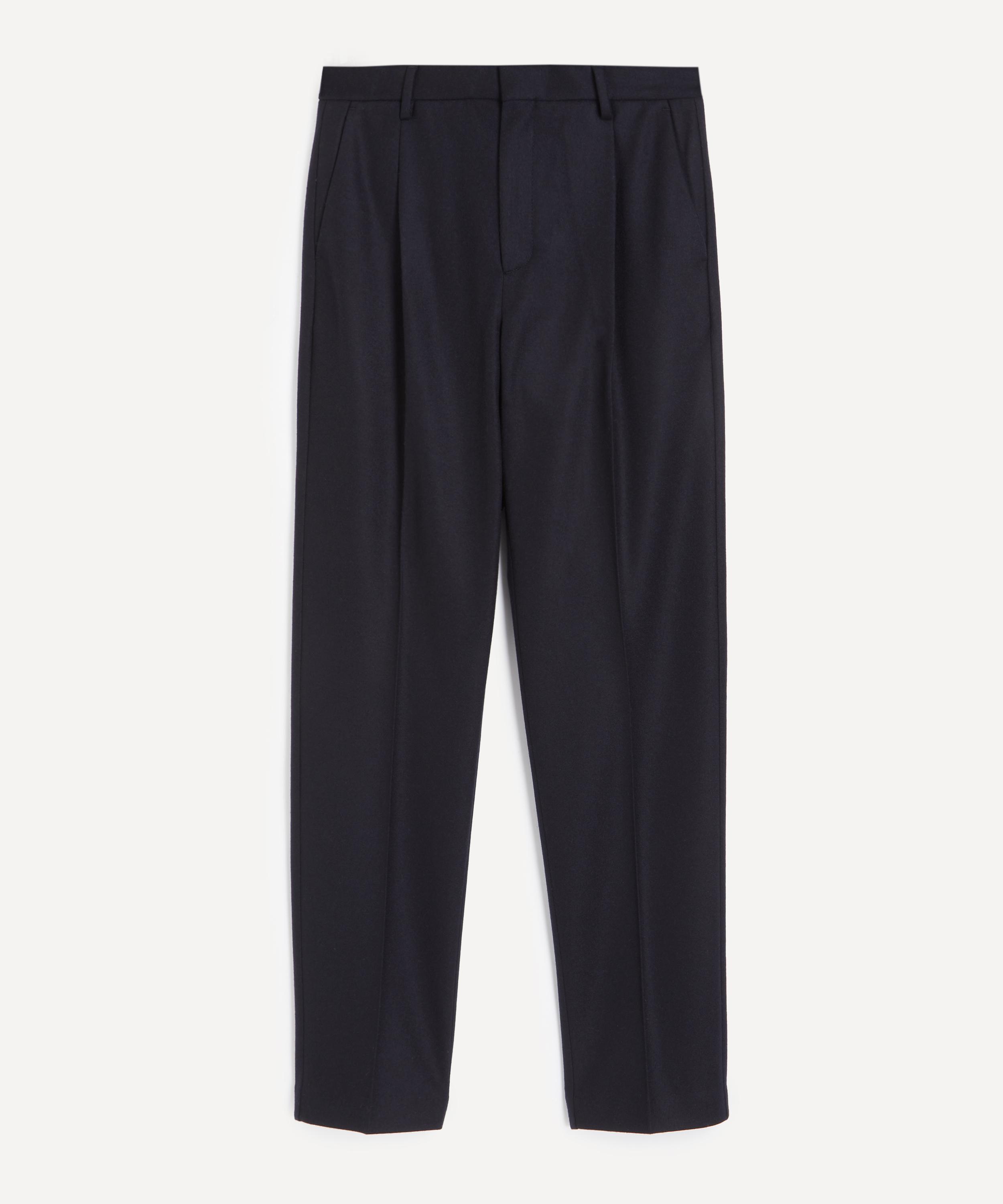 Sunspel Mens Boiled Wool Trousers In Black