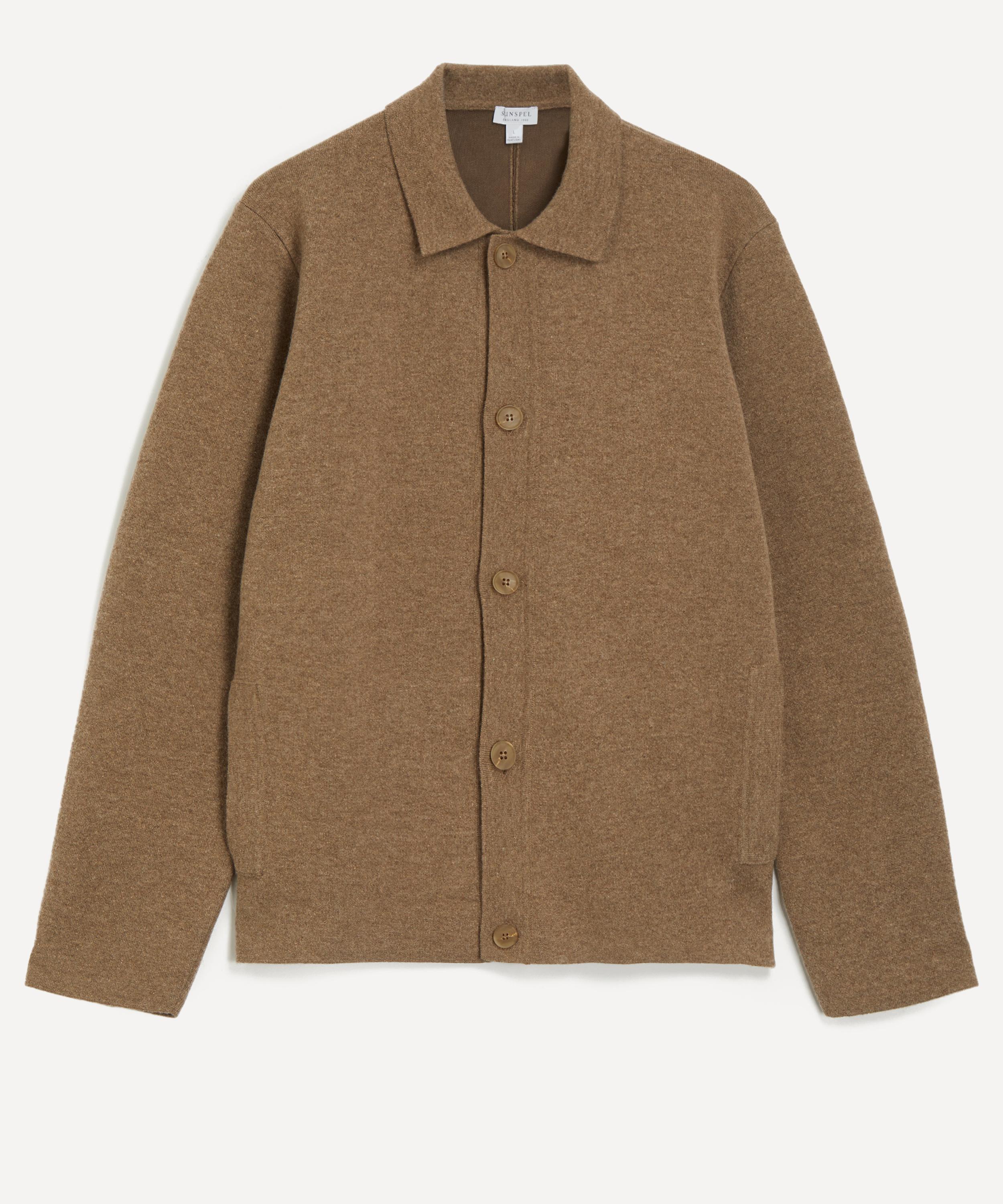 Sunspel Mens Double Faced Jacket In Brown