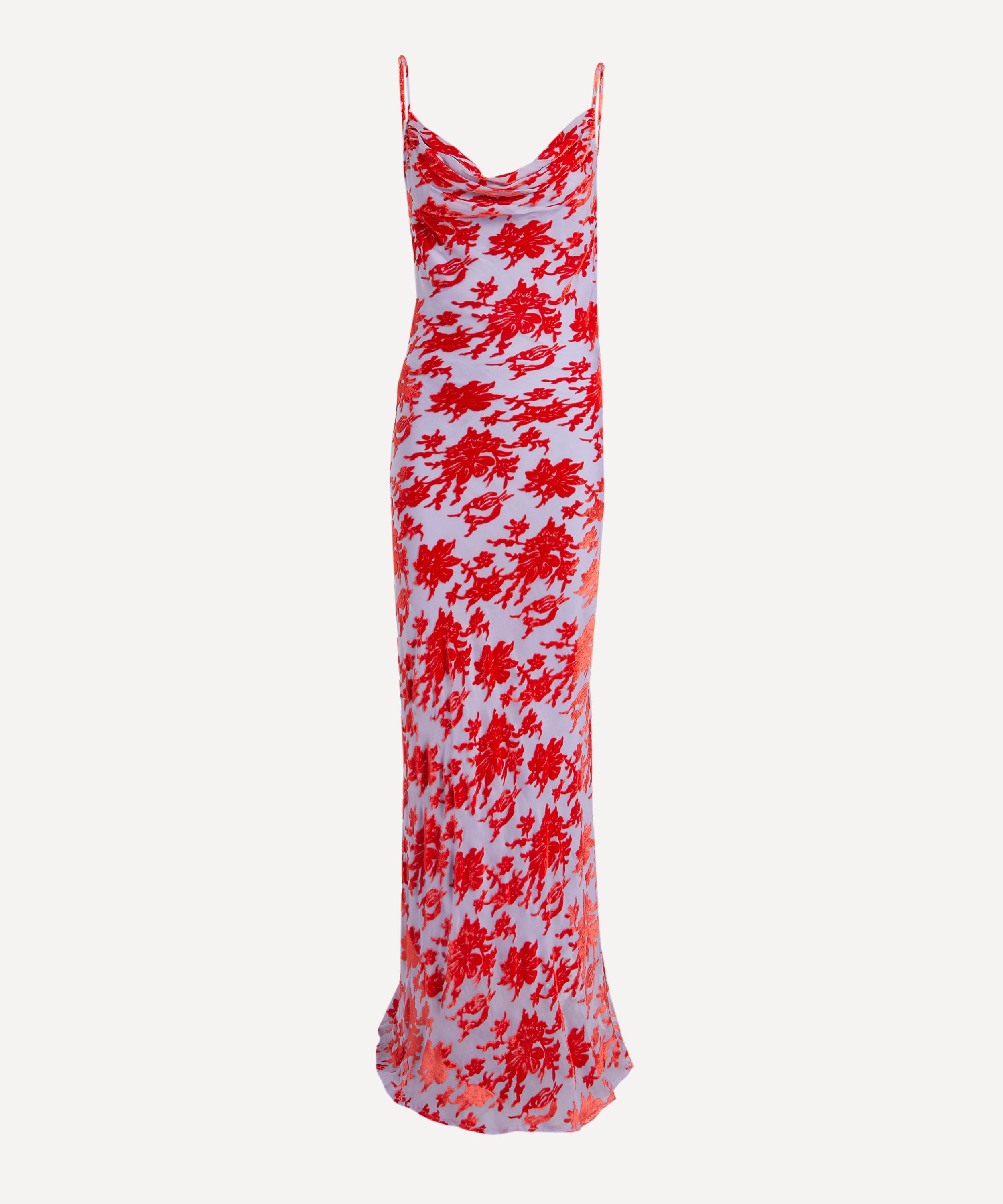 Rat & Boa Women's Athena Red Silk Devoree Maxi Dress In Pink