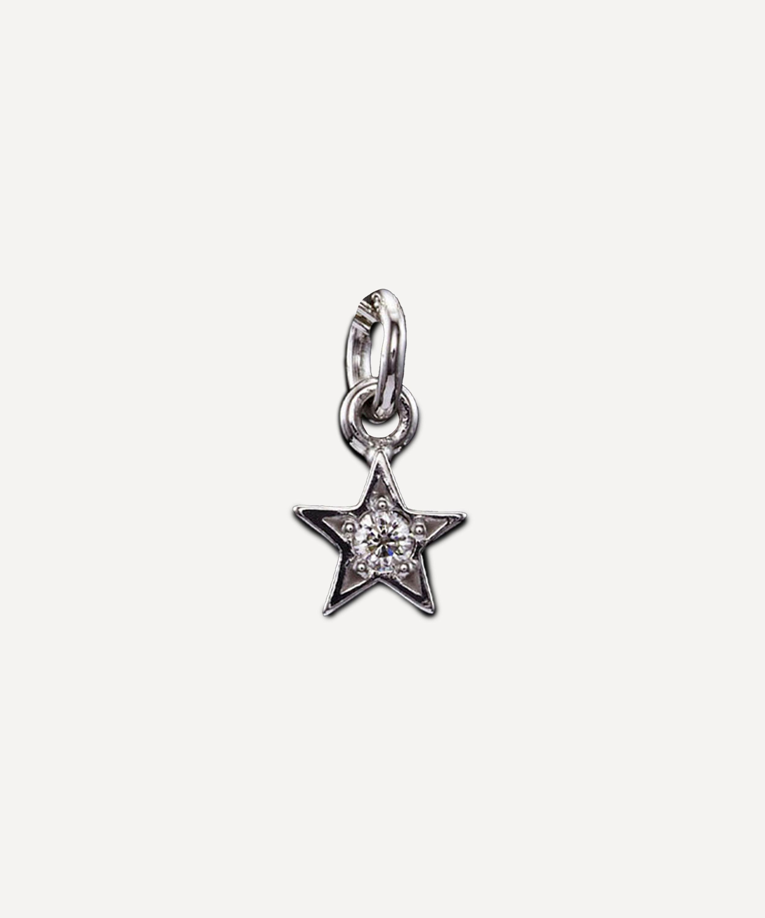Maria Nilsdotter 18ct White Gold Star Diamond Pendant In Metallic