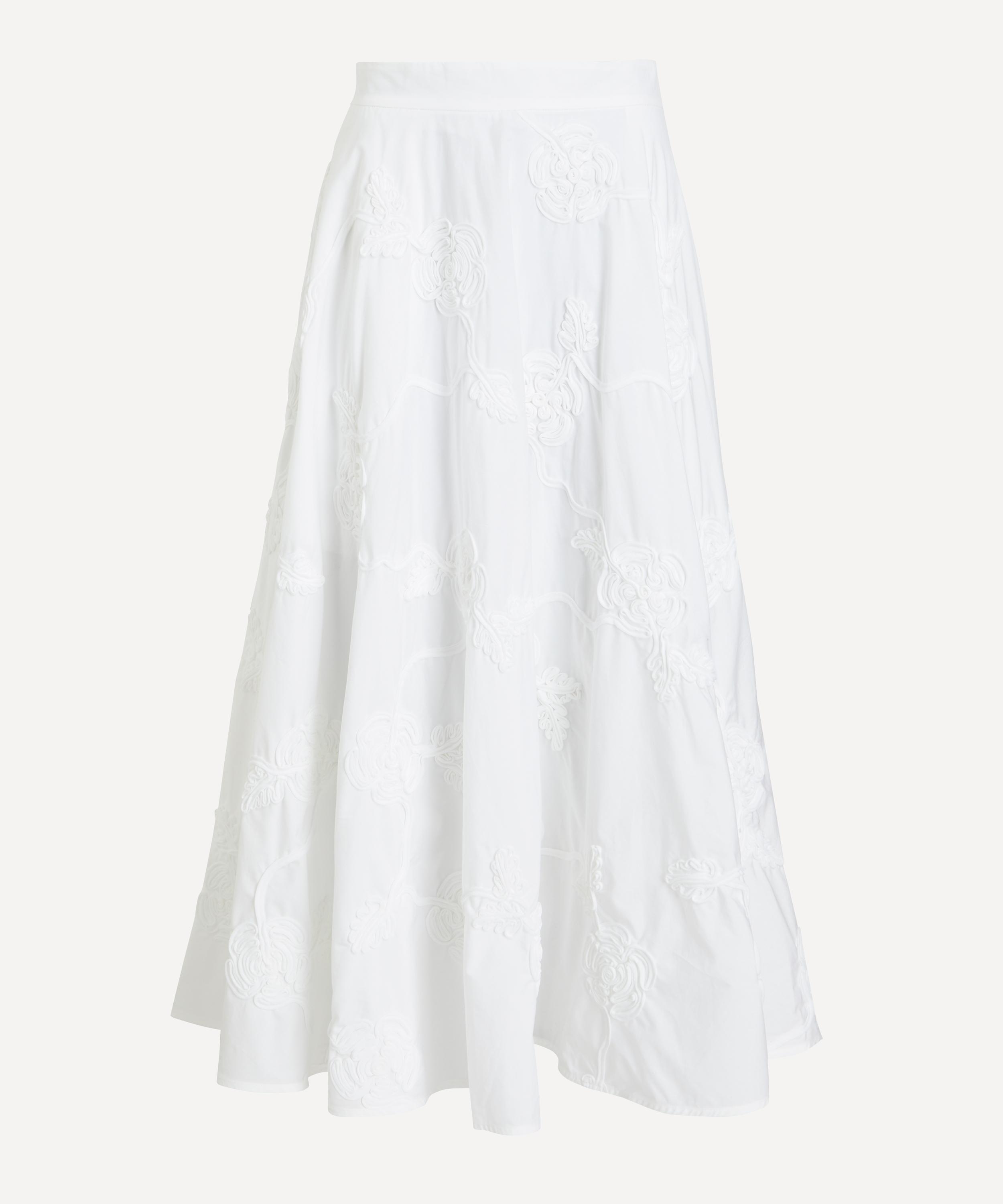 Rotate Birger Christensen Women's Bright White Flower Maxi Skirt In White
