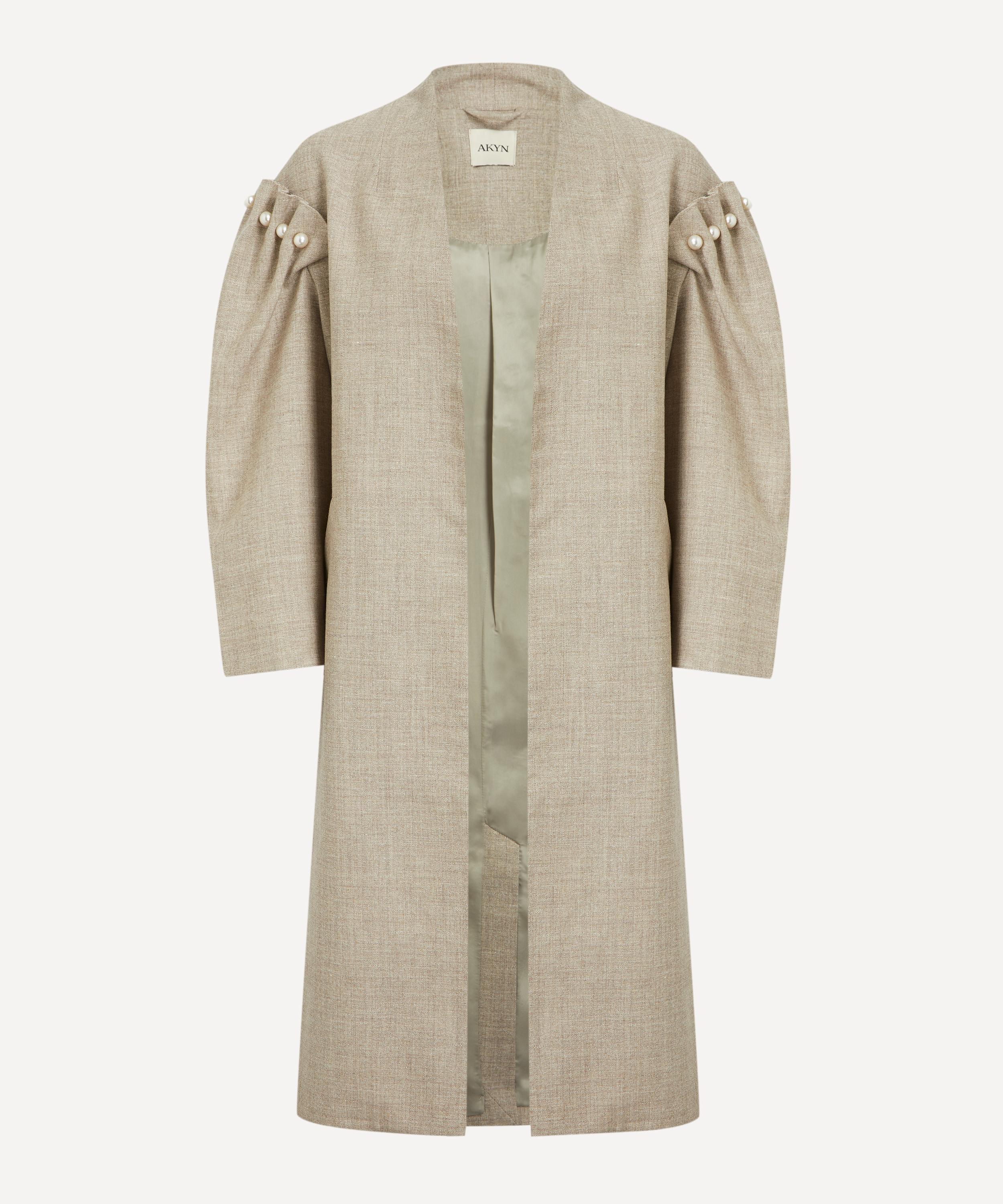 Akyn Women's Dree Grey Undyed Wrap Coat In Neutral