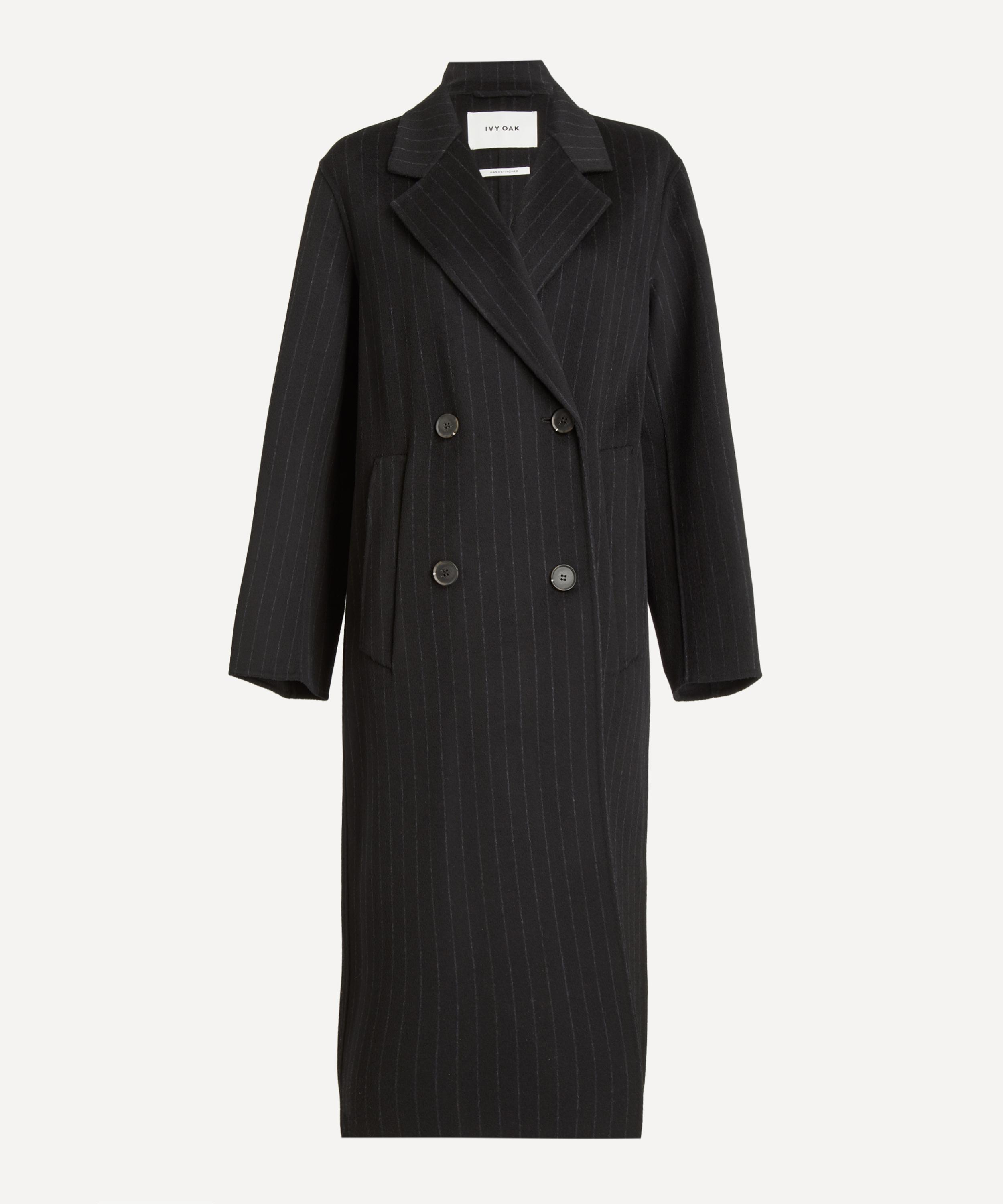 Ivy & Oak Ivy Oak Women's Clara Pinstripe Wool Coat In Black