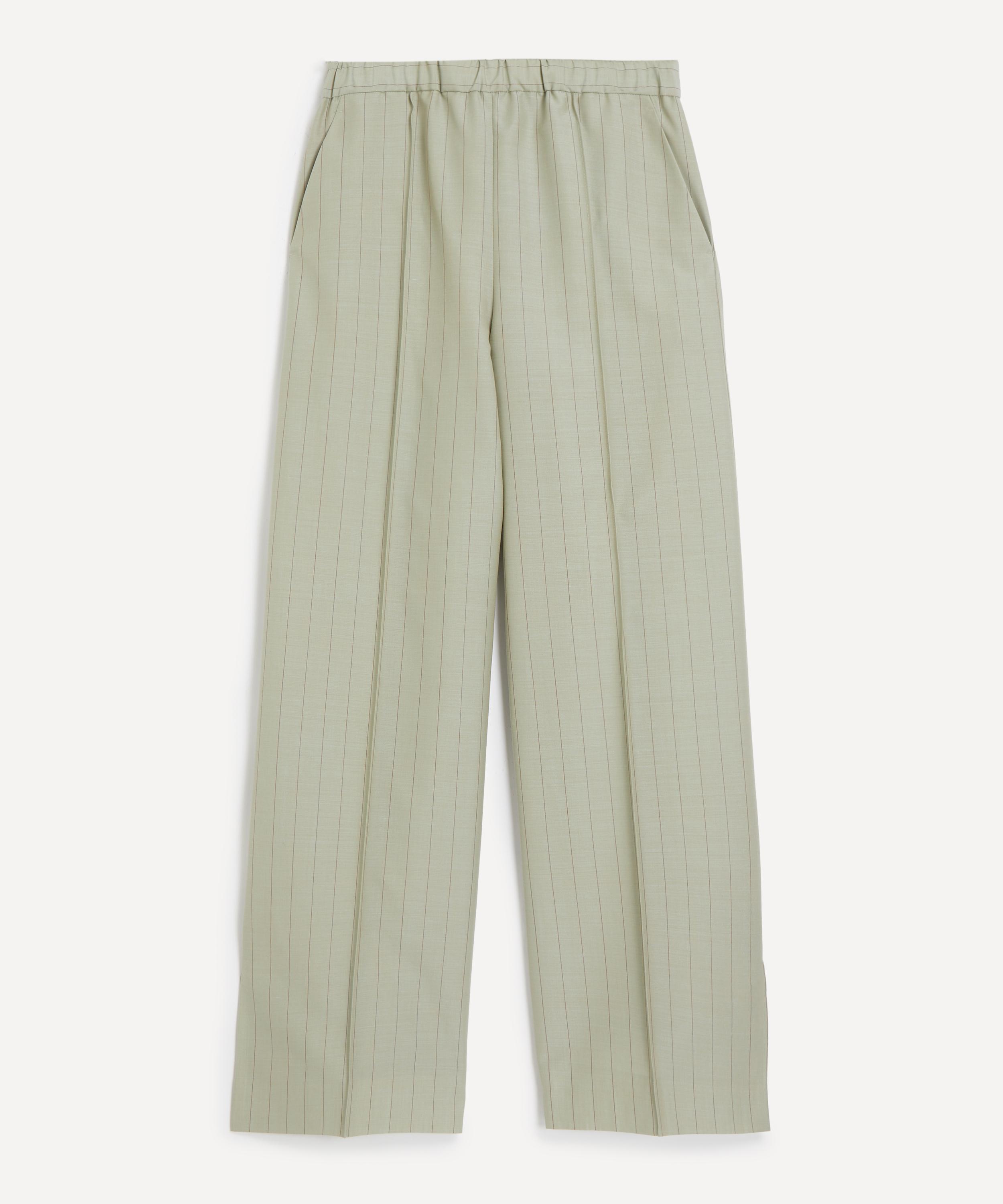 Jil Sander Women's Straight-leg Pleated Trousers In Green