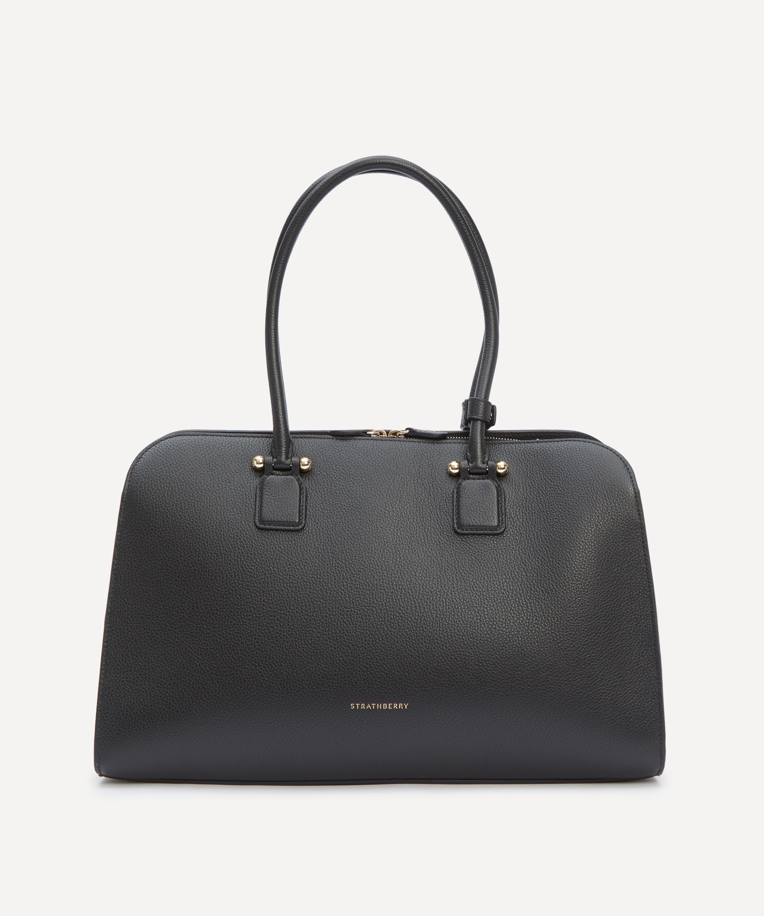 Strathberry Women's Georgia Maxi Black Leather Tote Bag In Black