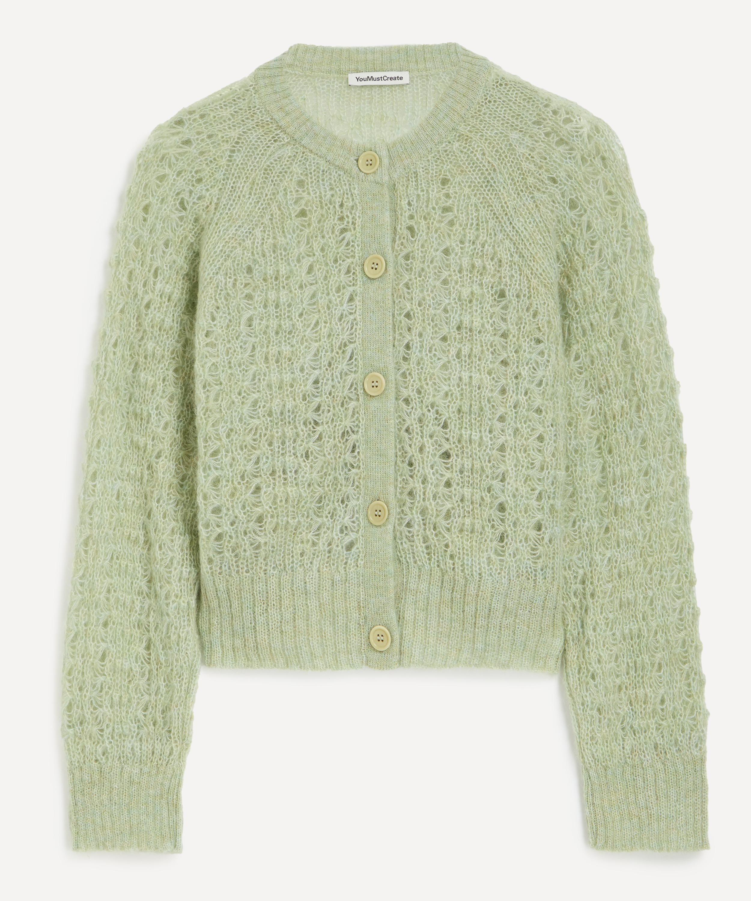 Ymc You Must Create Ymc Women's Lime Foxtail Cardigan In Green